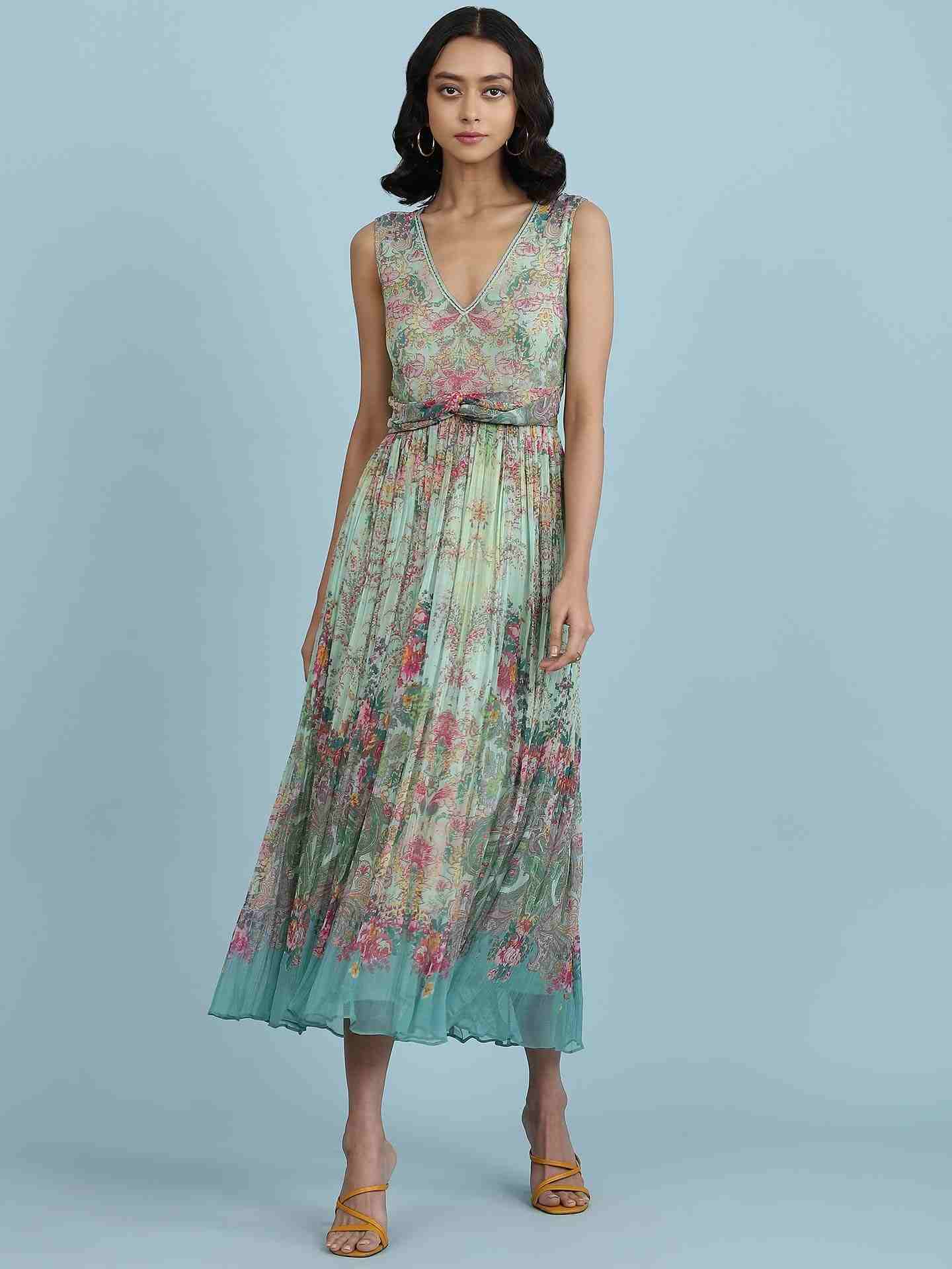 Turquoise Taramagic Long Dress