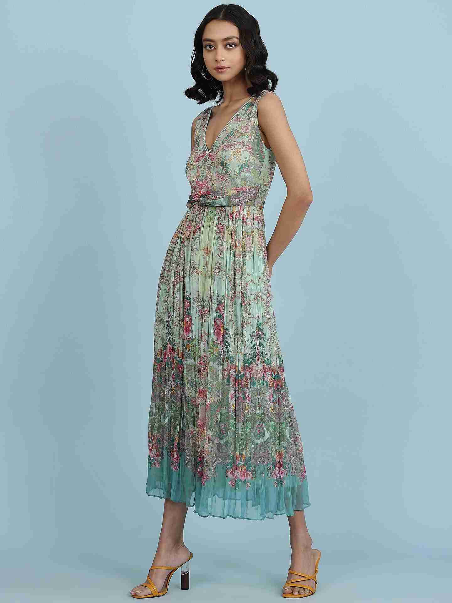 Turquoise Taramagic Long Dress