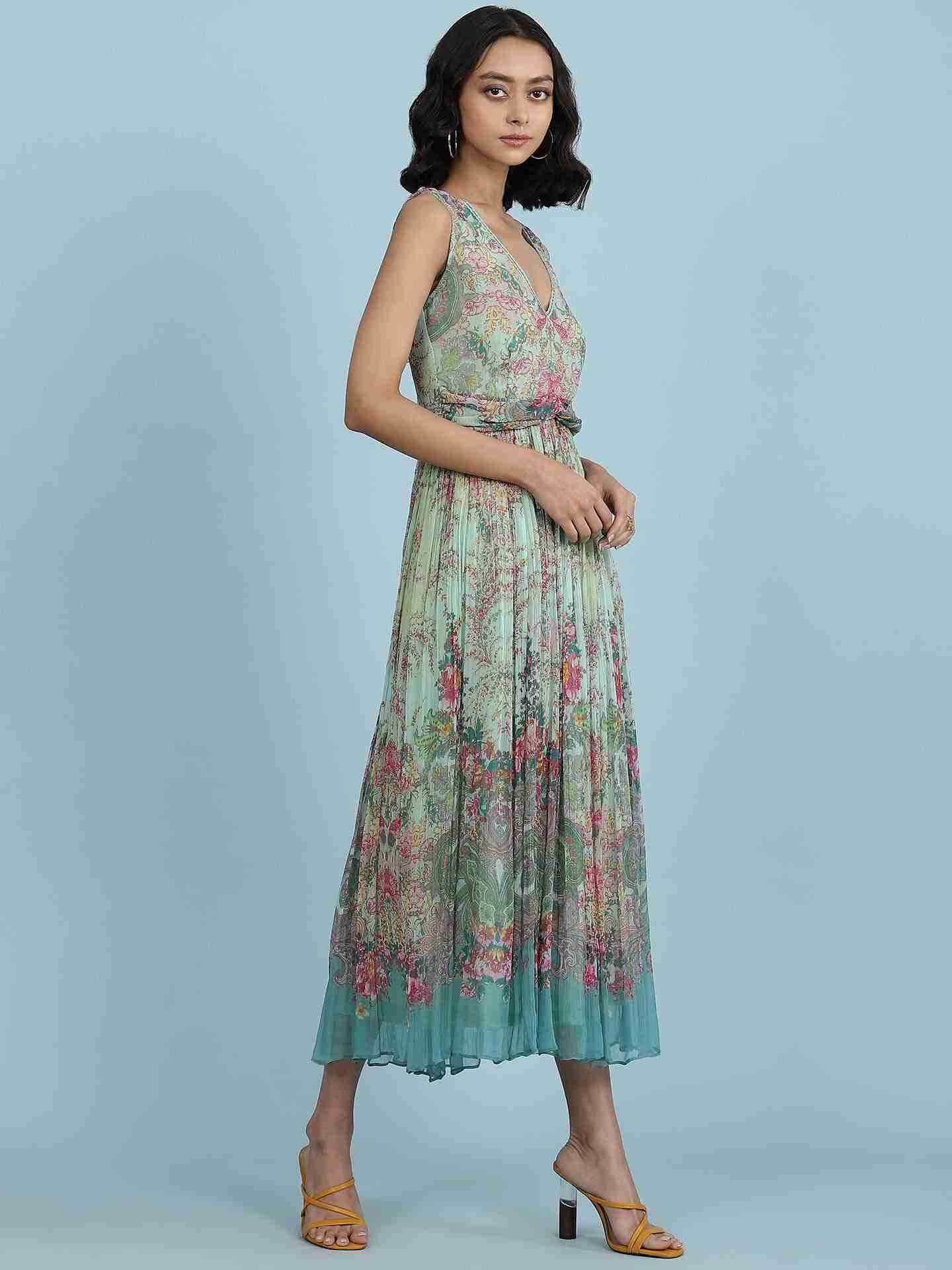 Turquoise Taramagic Long Dress