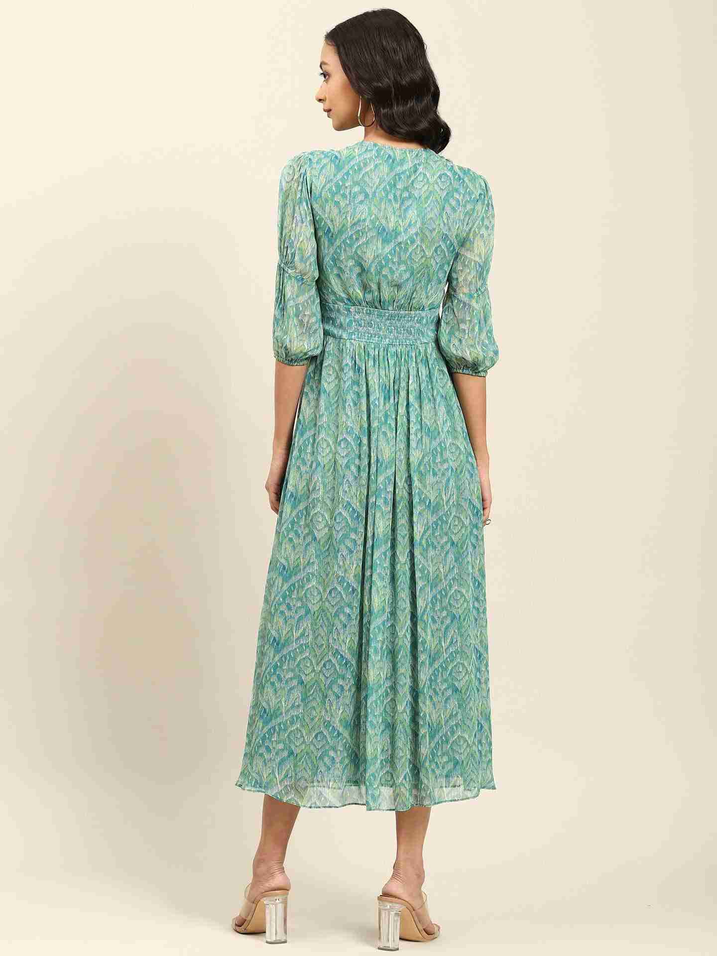 Green Mridul Long Dress