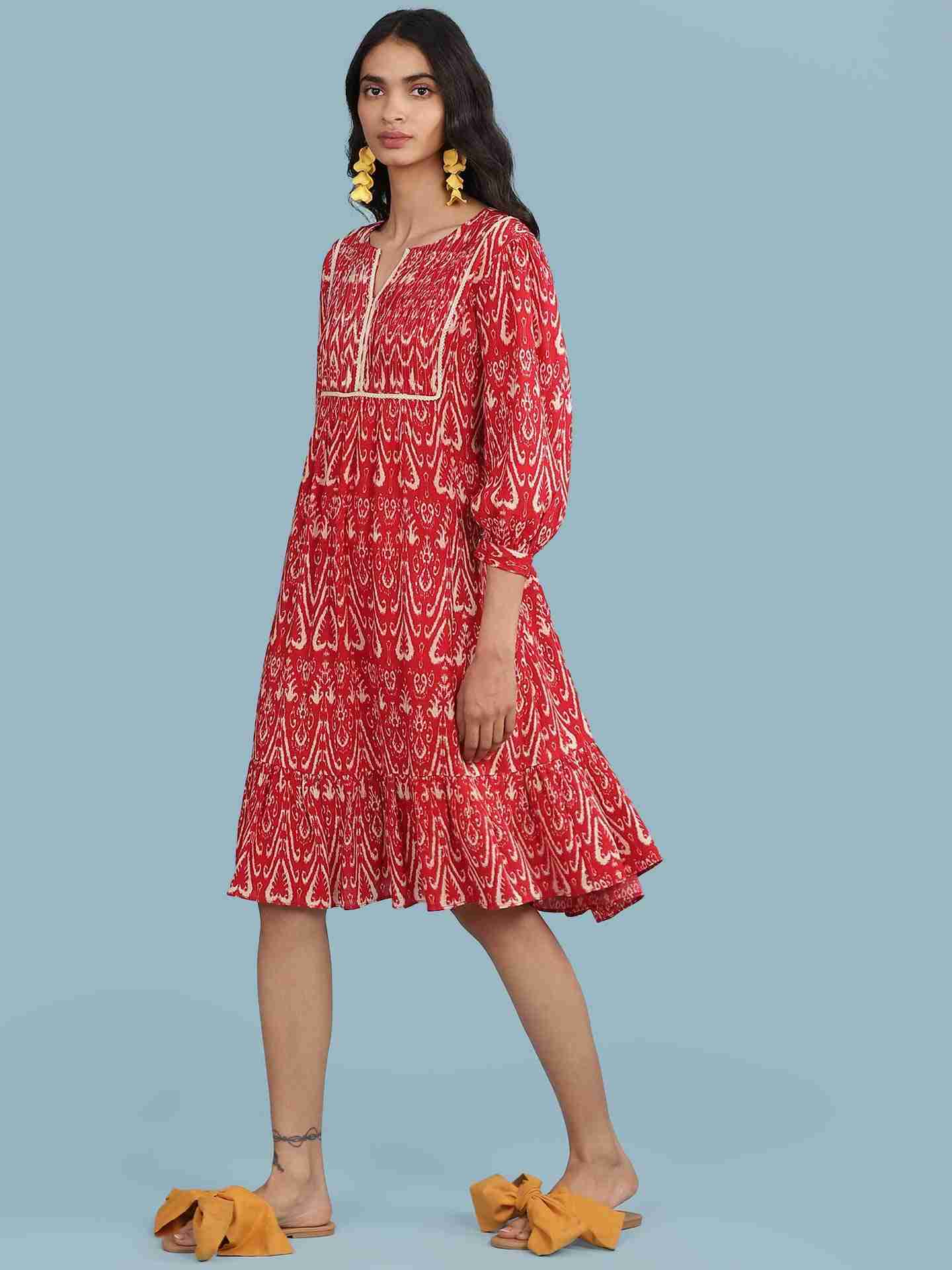Red Ikat Pop Short Dress