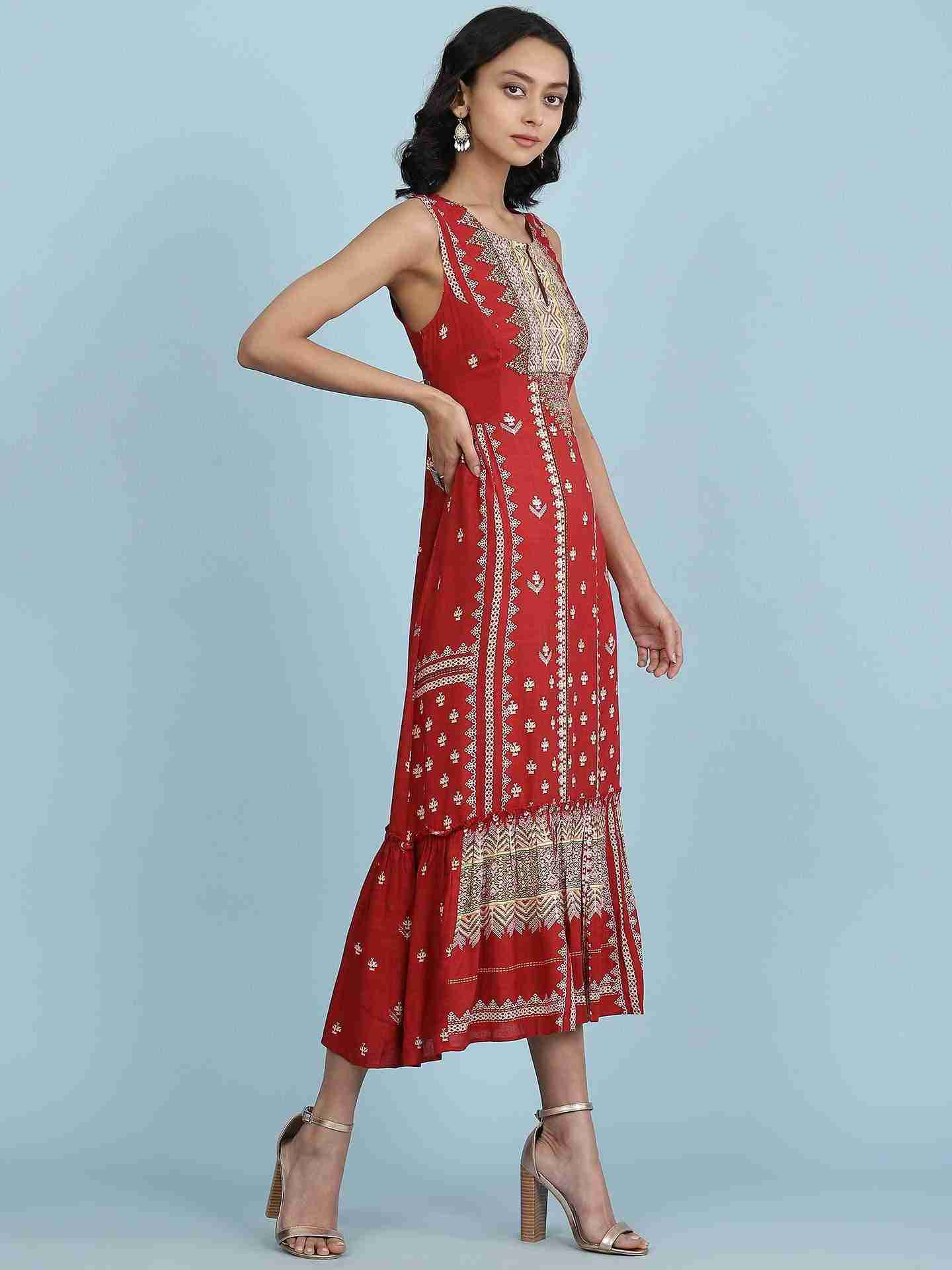 Red Gitali Long Dress