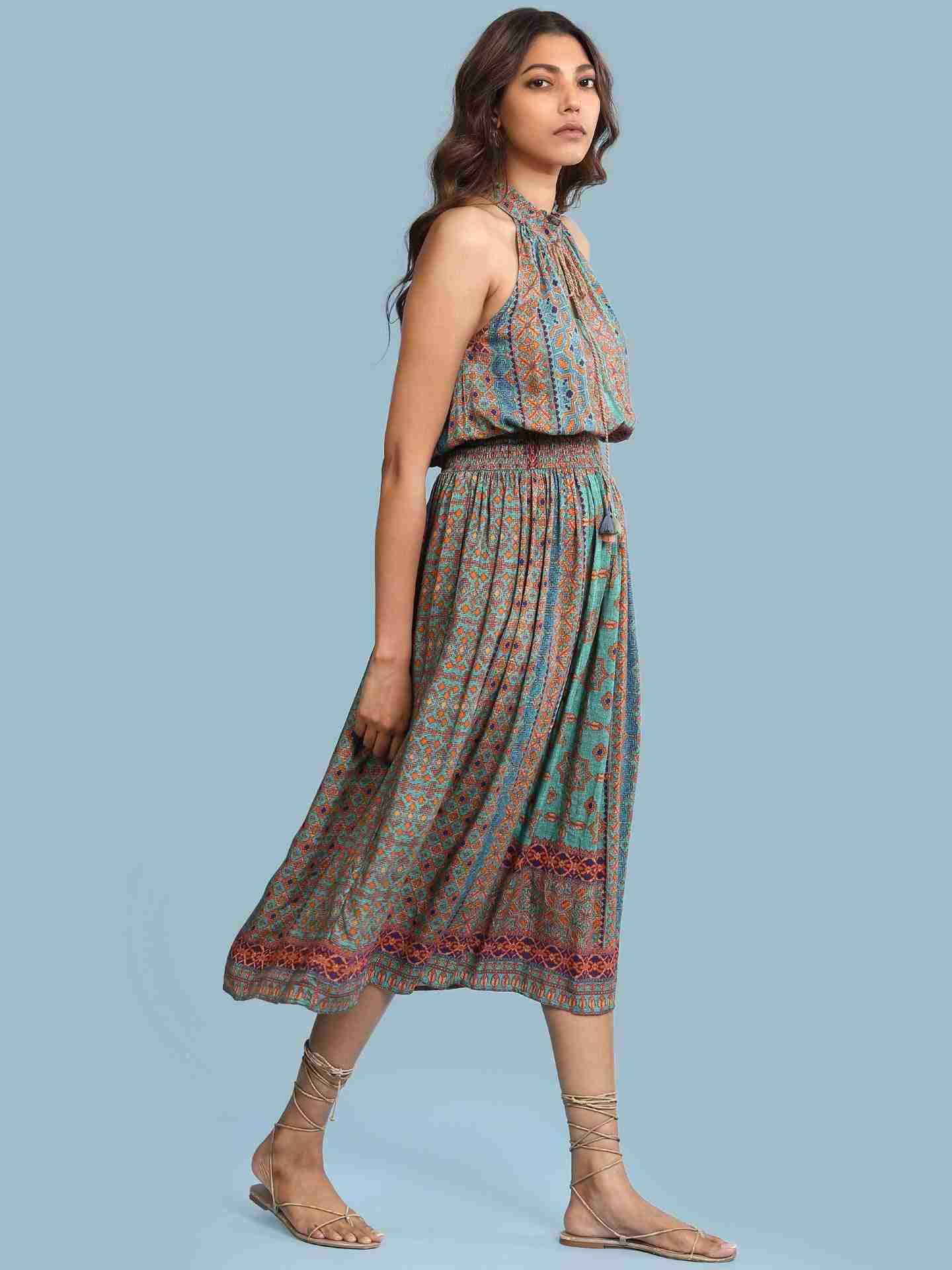 Green Ramosa Long Dress