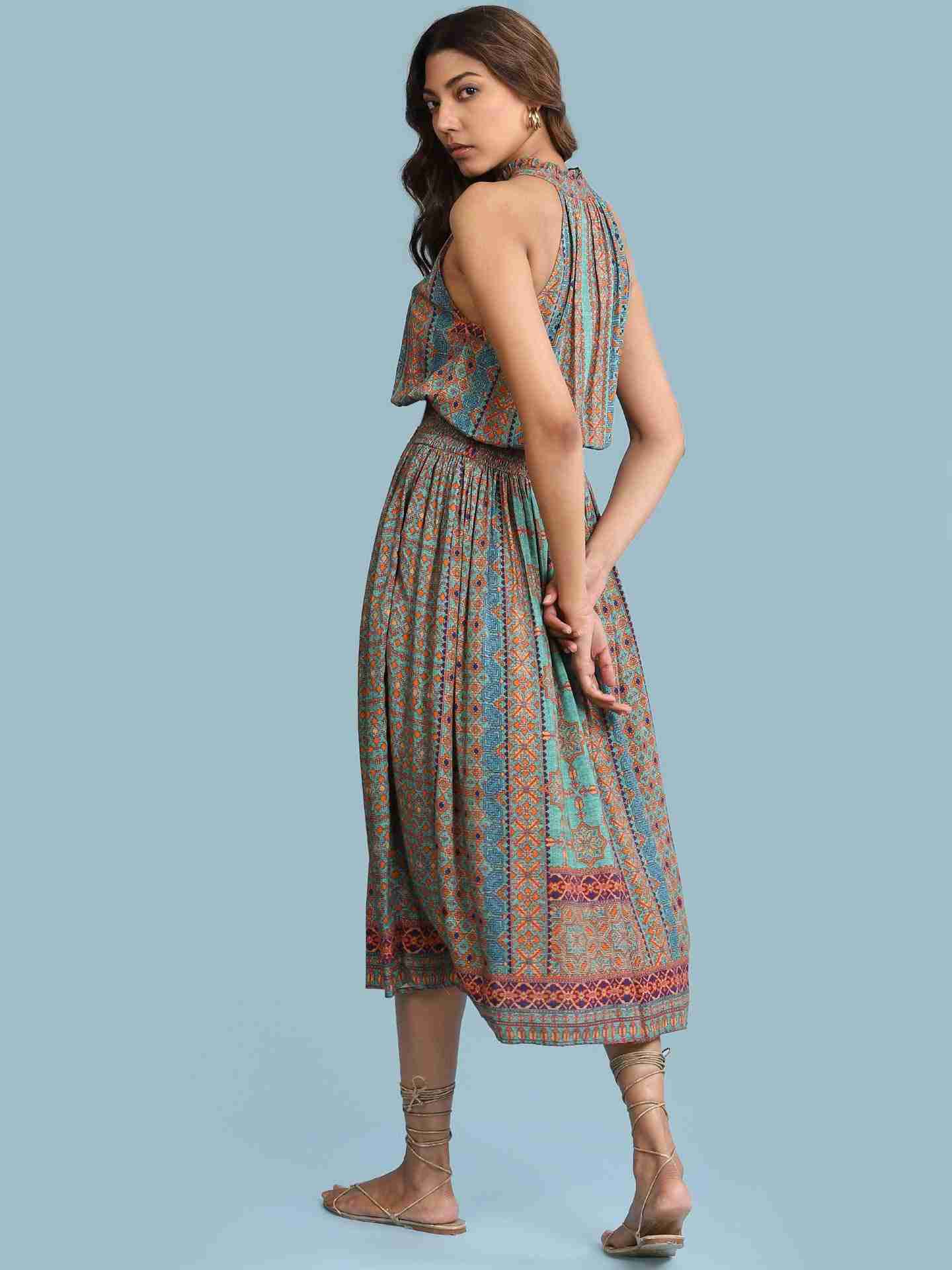 Green Ramosa Long Dress