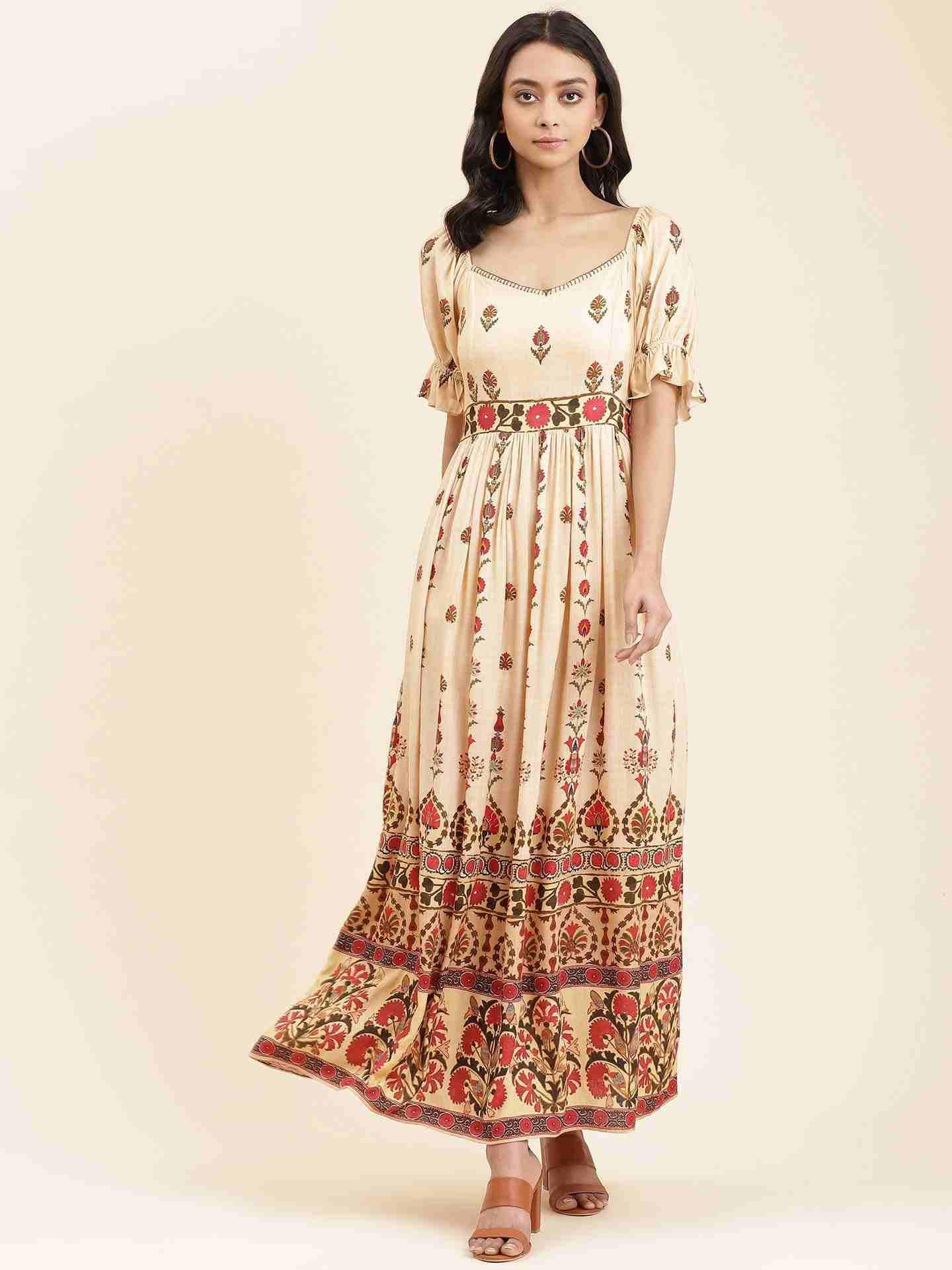 Ecru Rudra Long Dress
