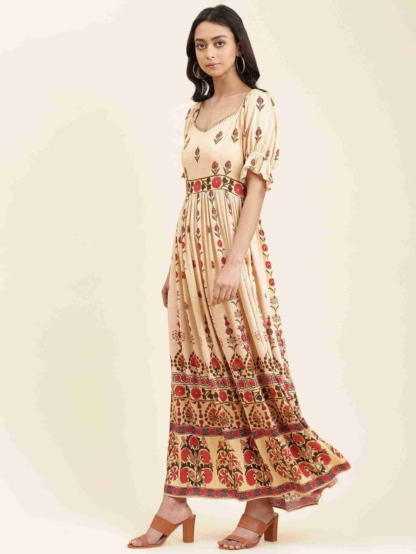 Ecru Rudra Long Dress