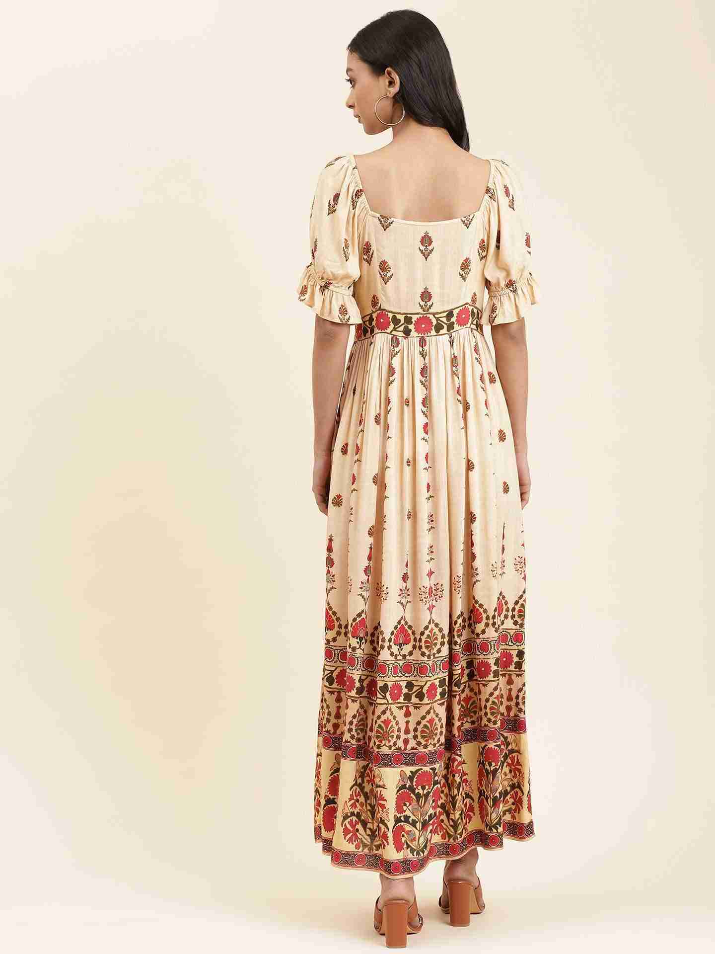 Ecru Rudra Long Dress