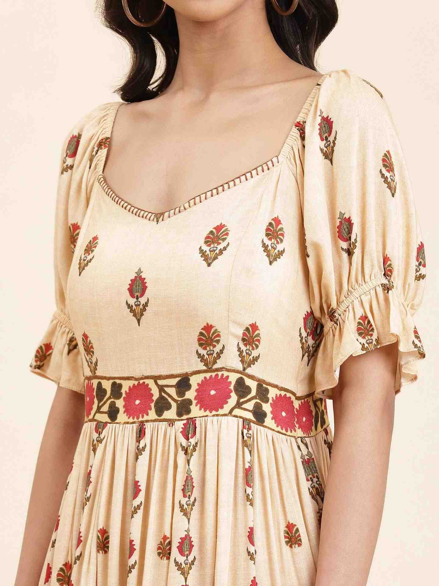 Ecru Rudra Long Dress