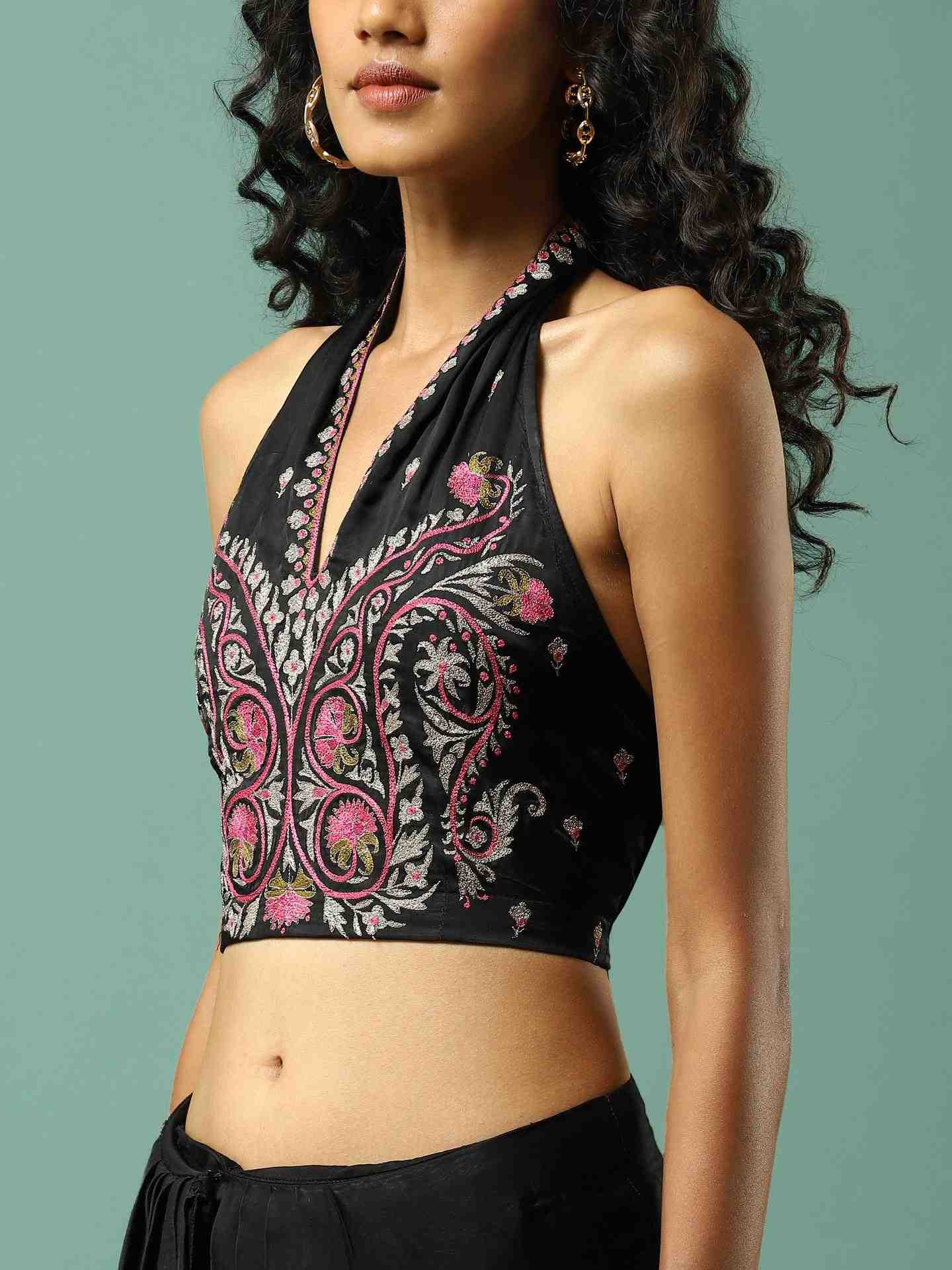 Black Aabirah Pre-Draped Saree