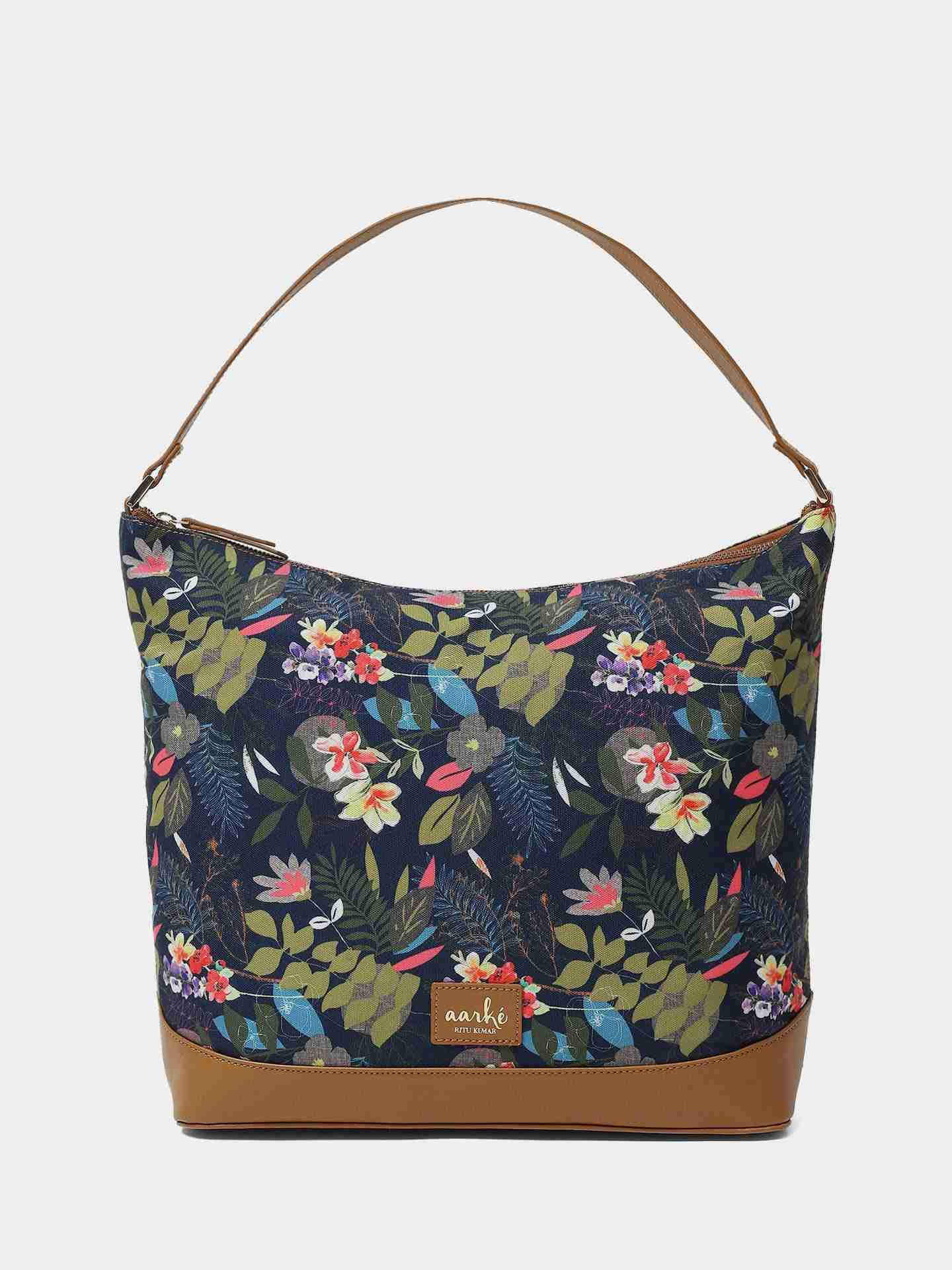 Navy Jungle Tote Bag