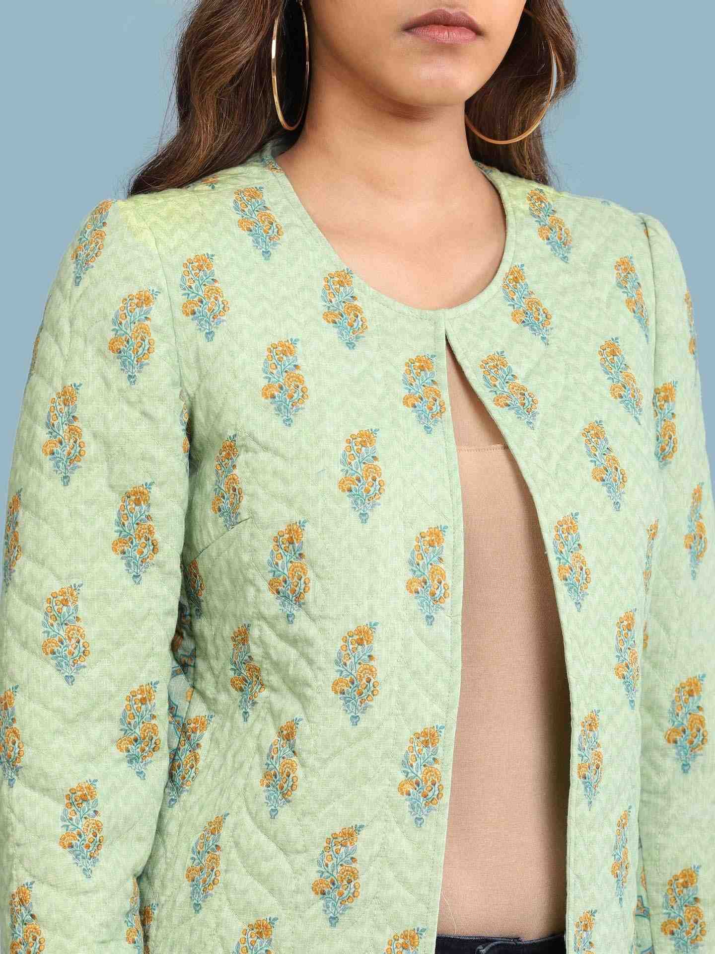 Green Aranya Structured Jacket