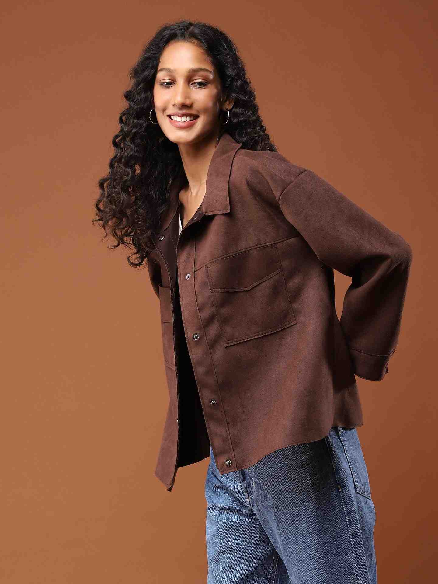 Brown Maari Structured Jacket
