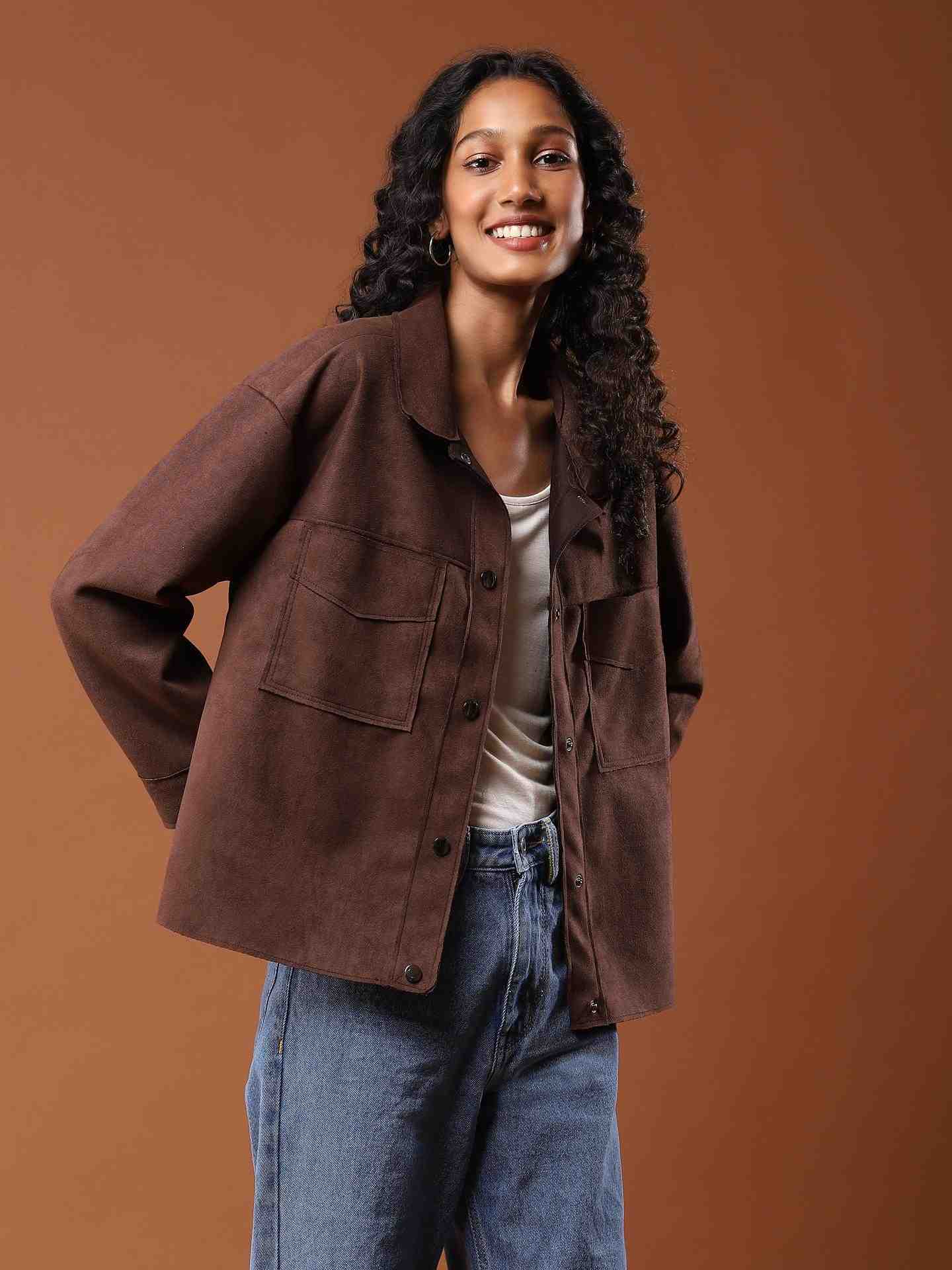 Brown Maari Structured Jacket