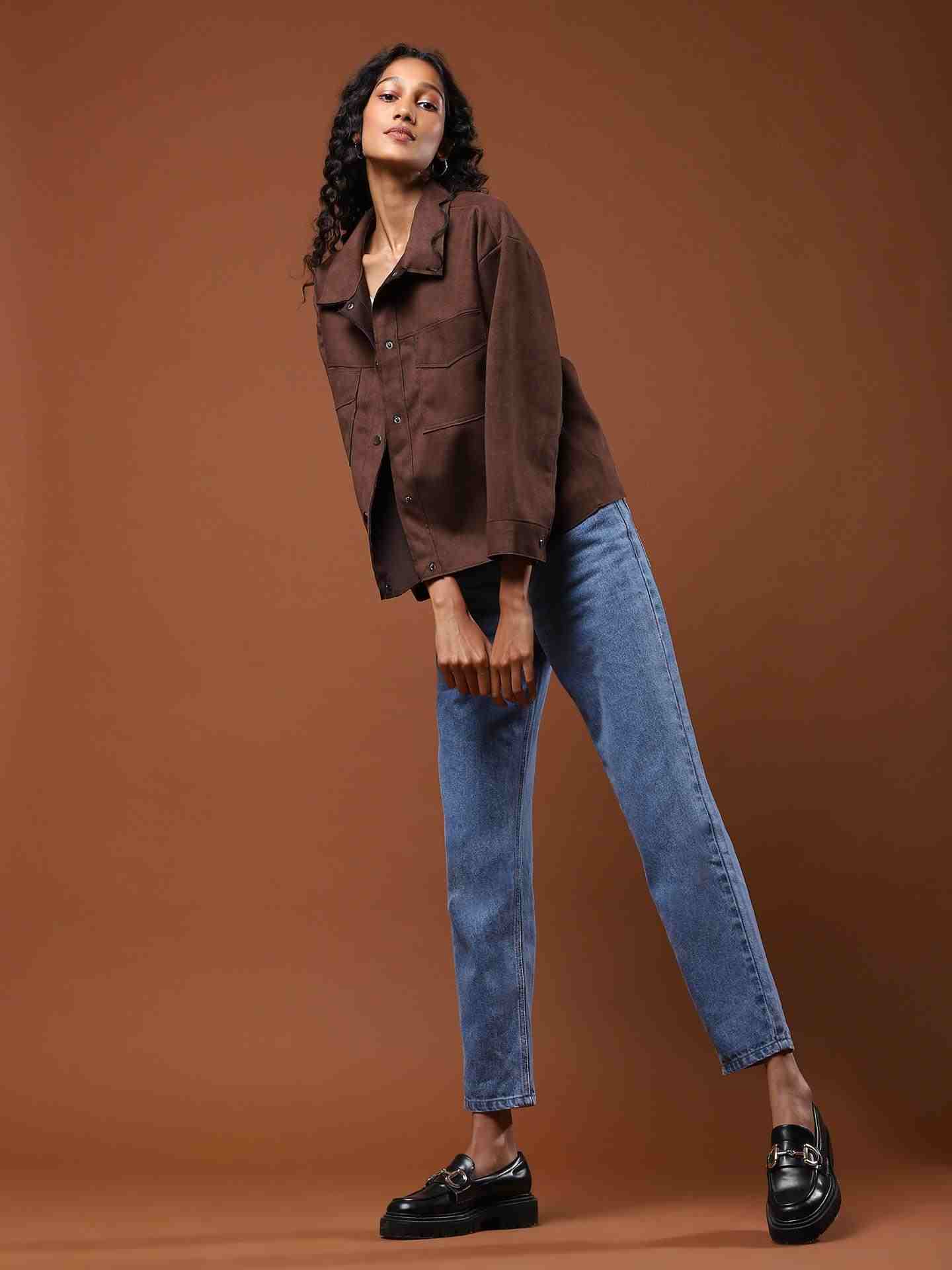Brown Maari Structured Jacket