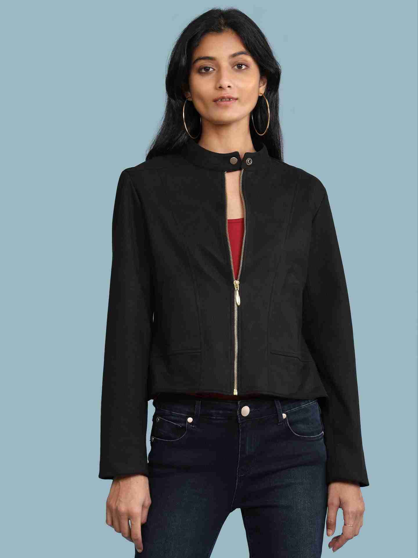 Black Ahar Biker Jacket