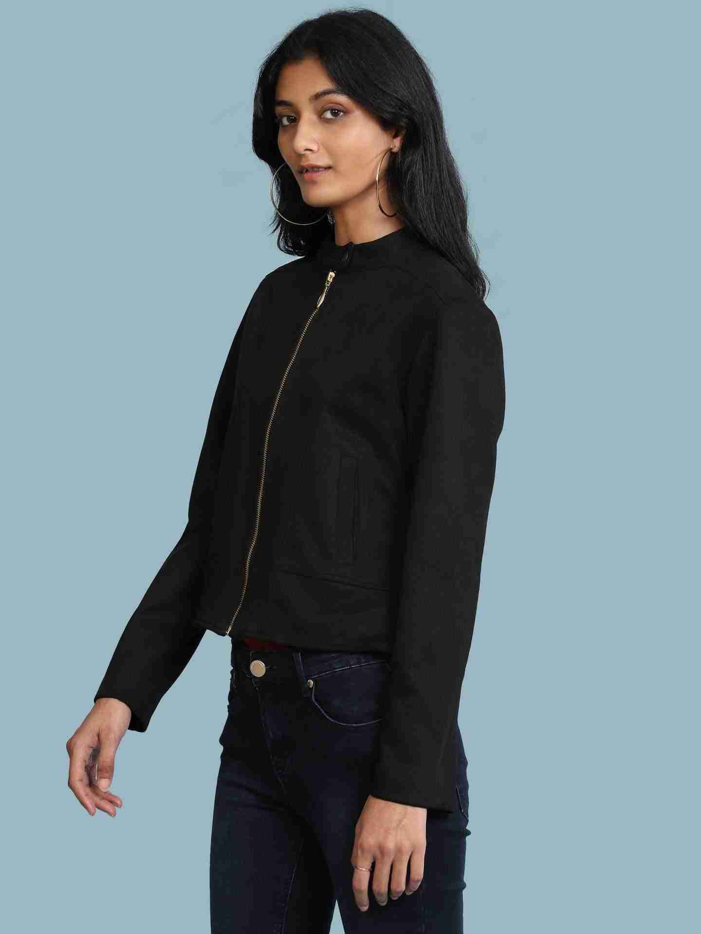 Black Ahar Biker Jacket