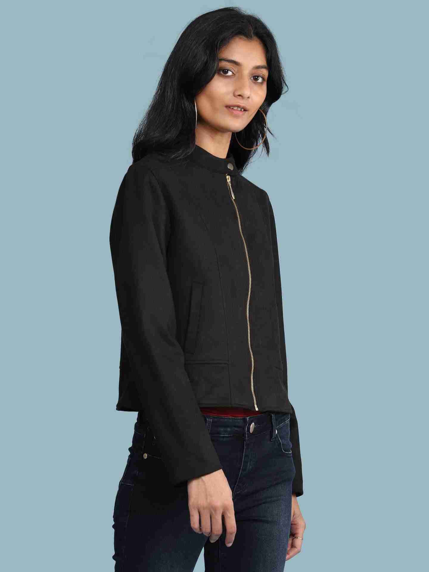 Black Ahar Biker Jacket