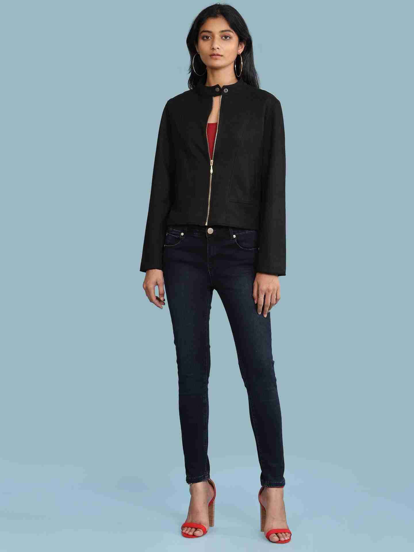 Black Ahar Biker Jacket