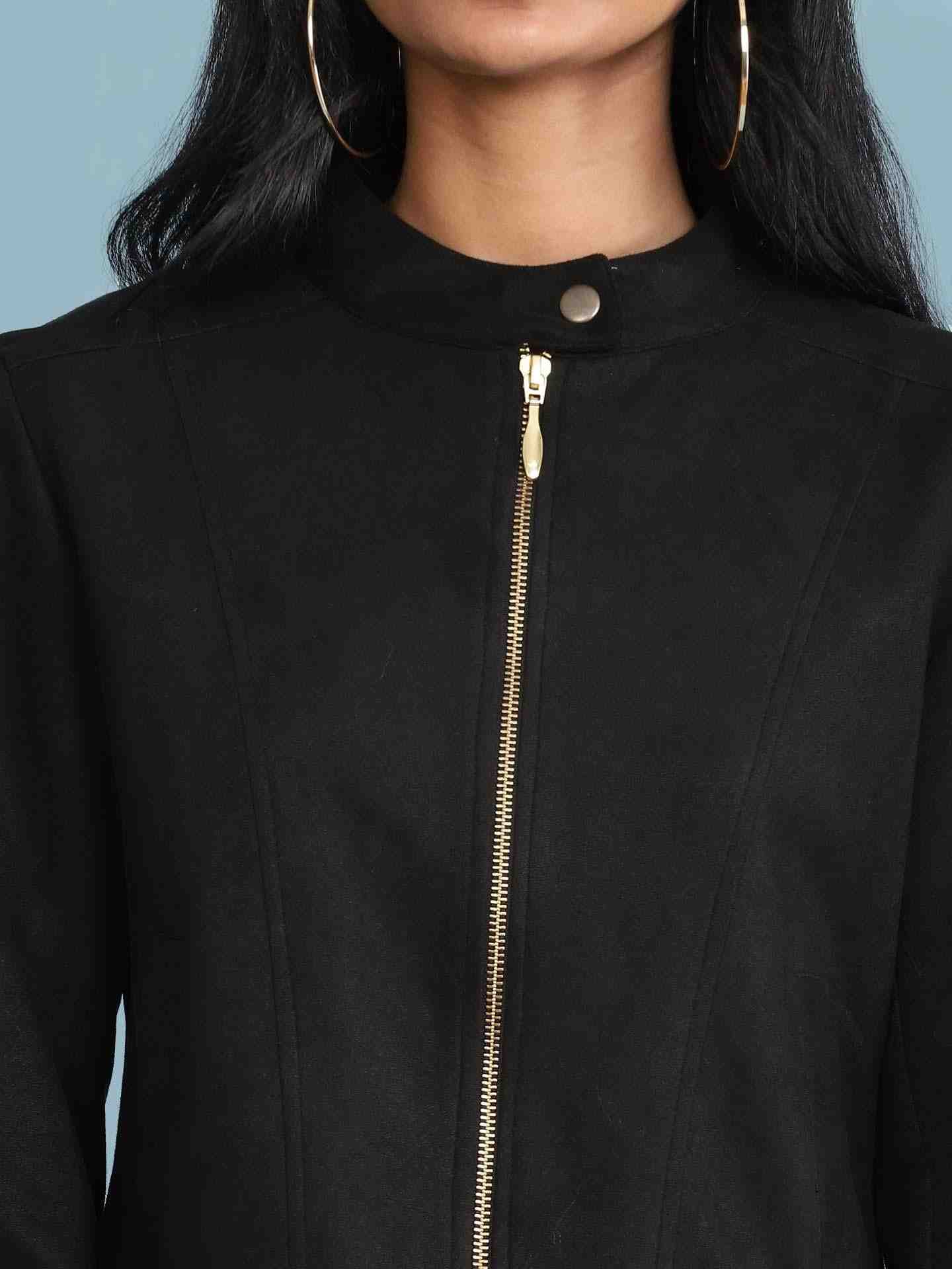 Black Ahar Biker Jacket