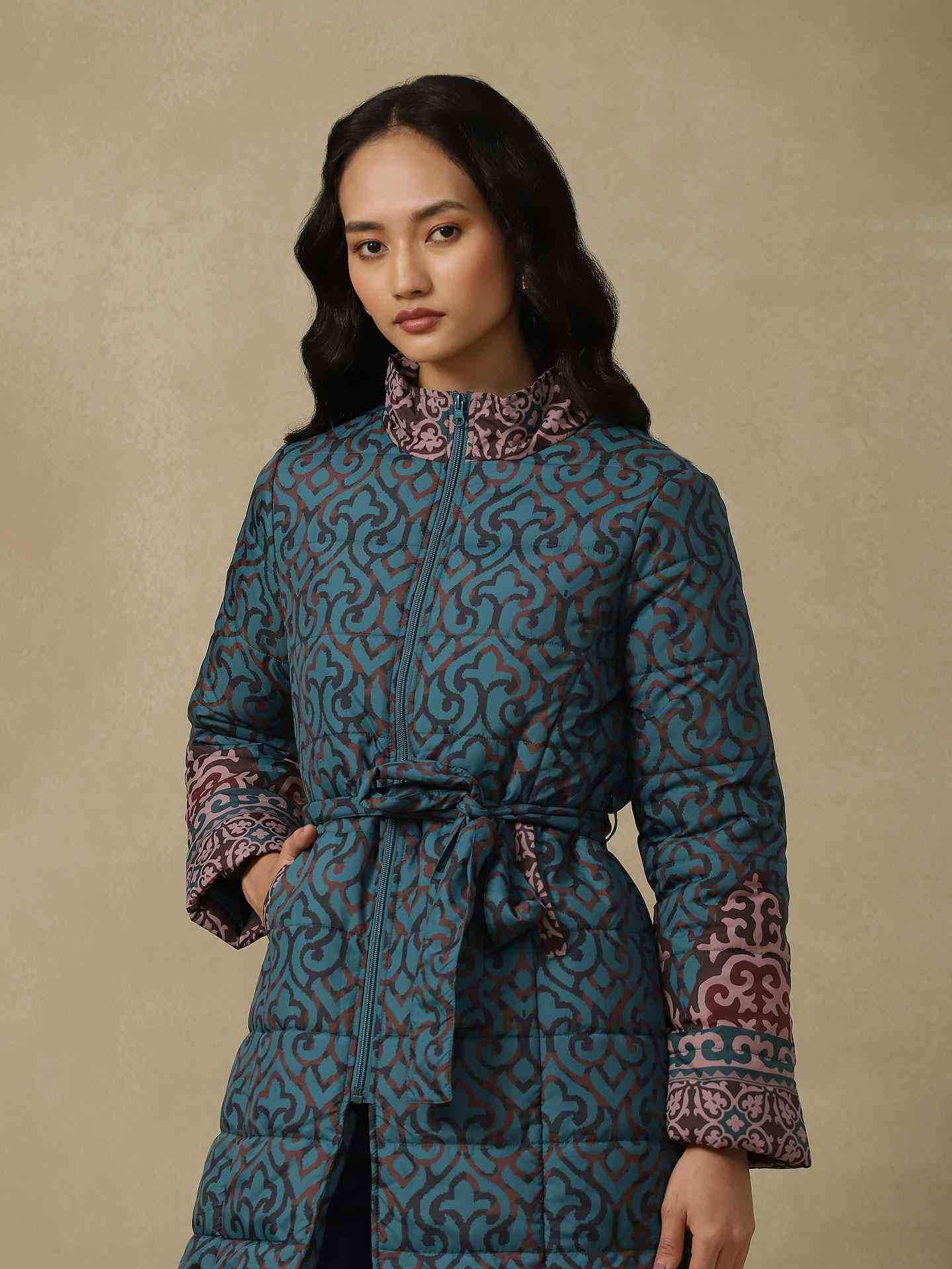 Green Quilted Puffer Jacket