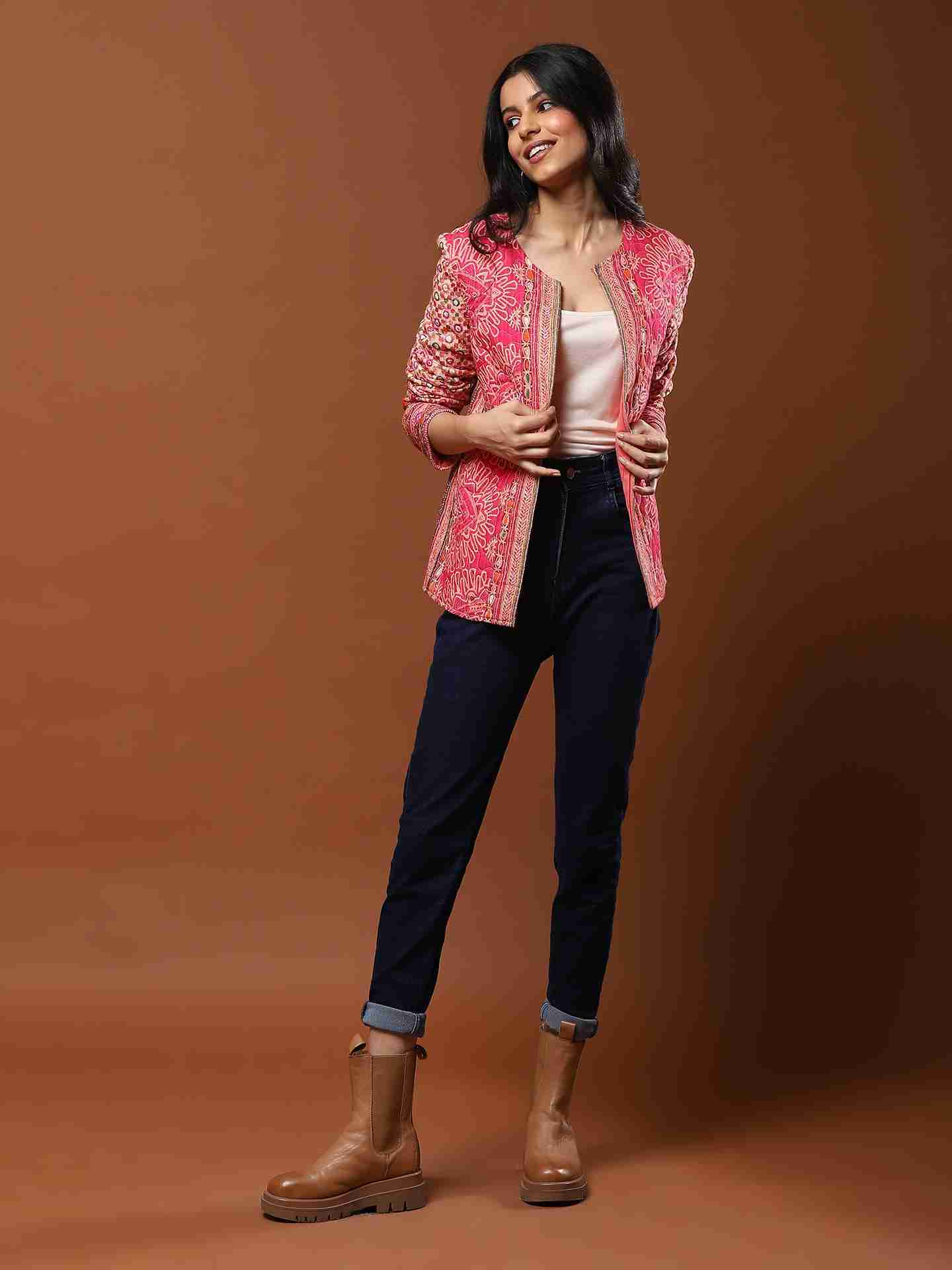 Pink Jiva Structured Jacket
