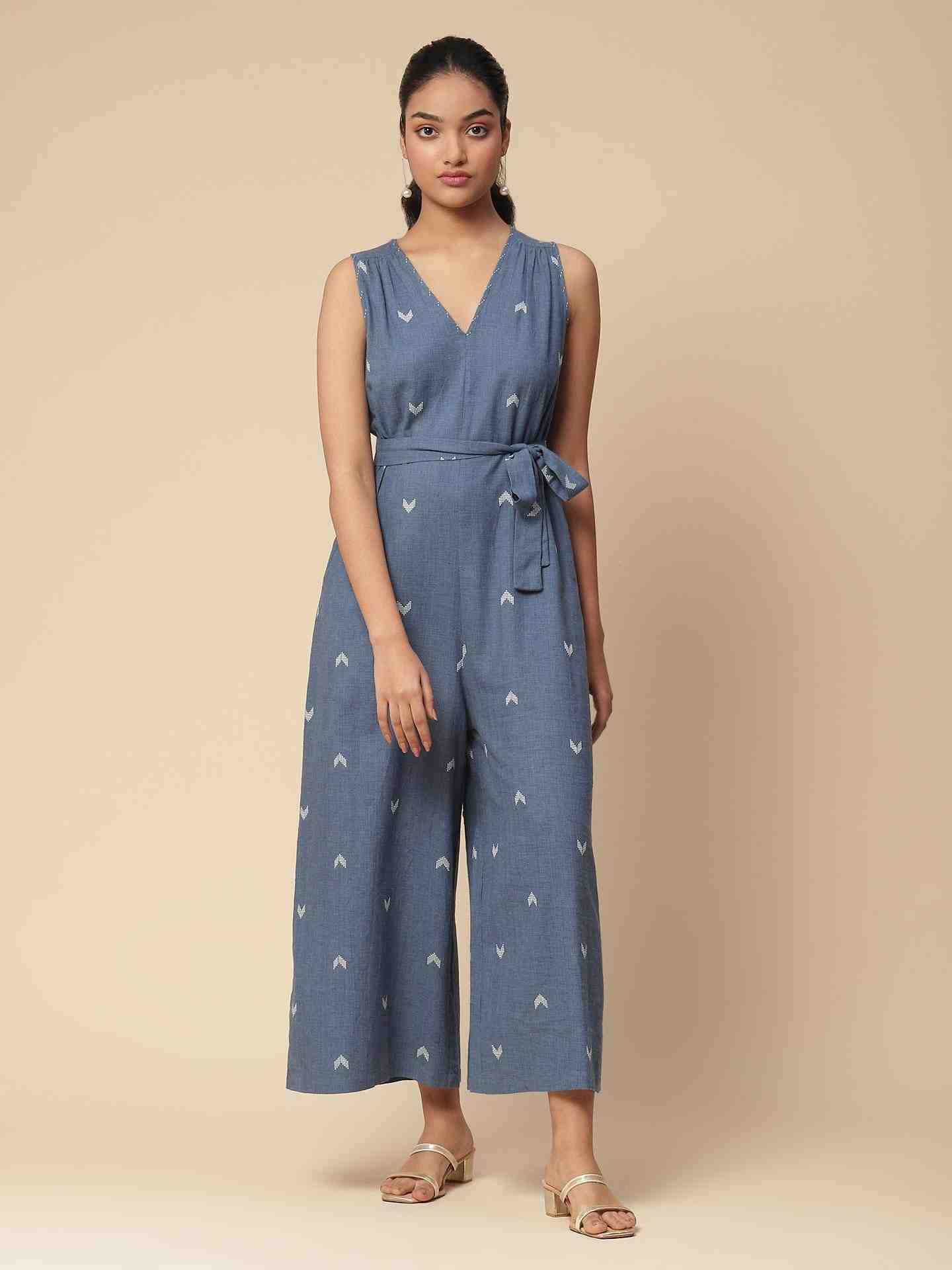 Blue Ramani Yarn-Dyed Jumpsuit