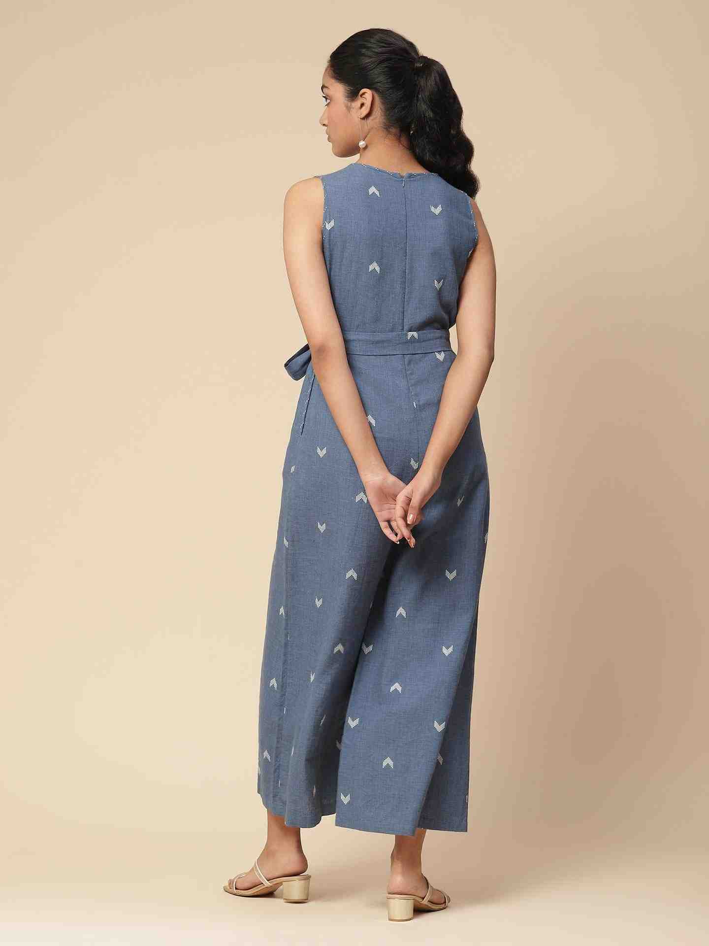 Blue Ramani Yarn-Dyed Jumpsuit