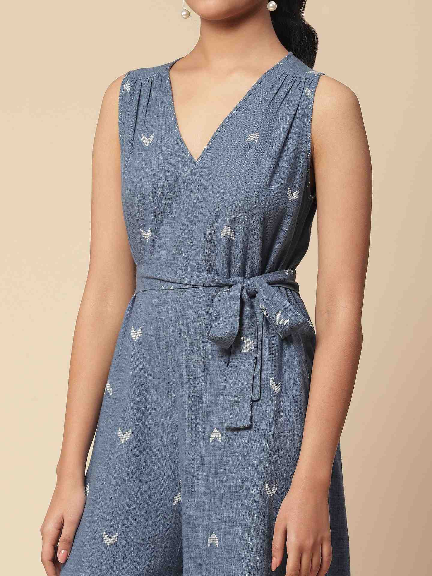 Blue Ramani Yarn-Dyed Jumpsuit
