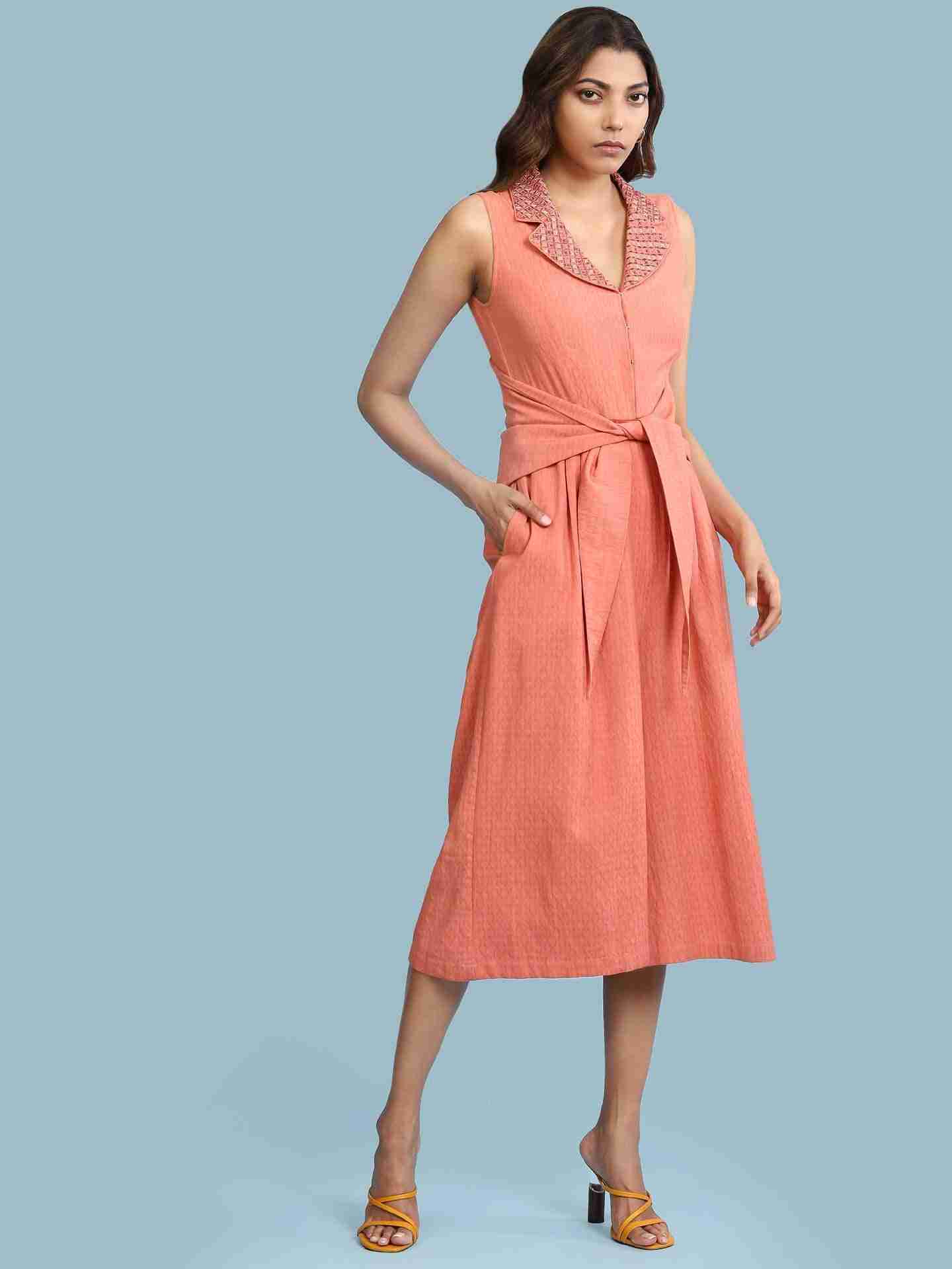 Peach Tashi Solid Jumpsuit