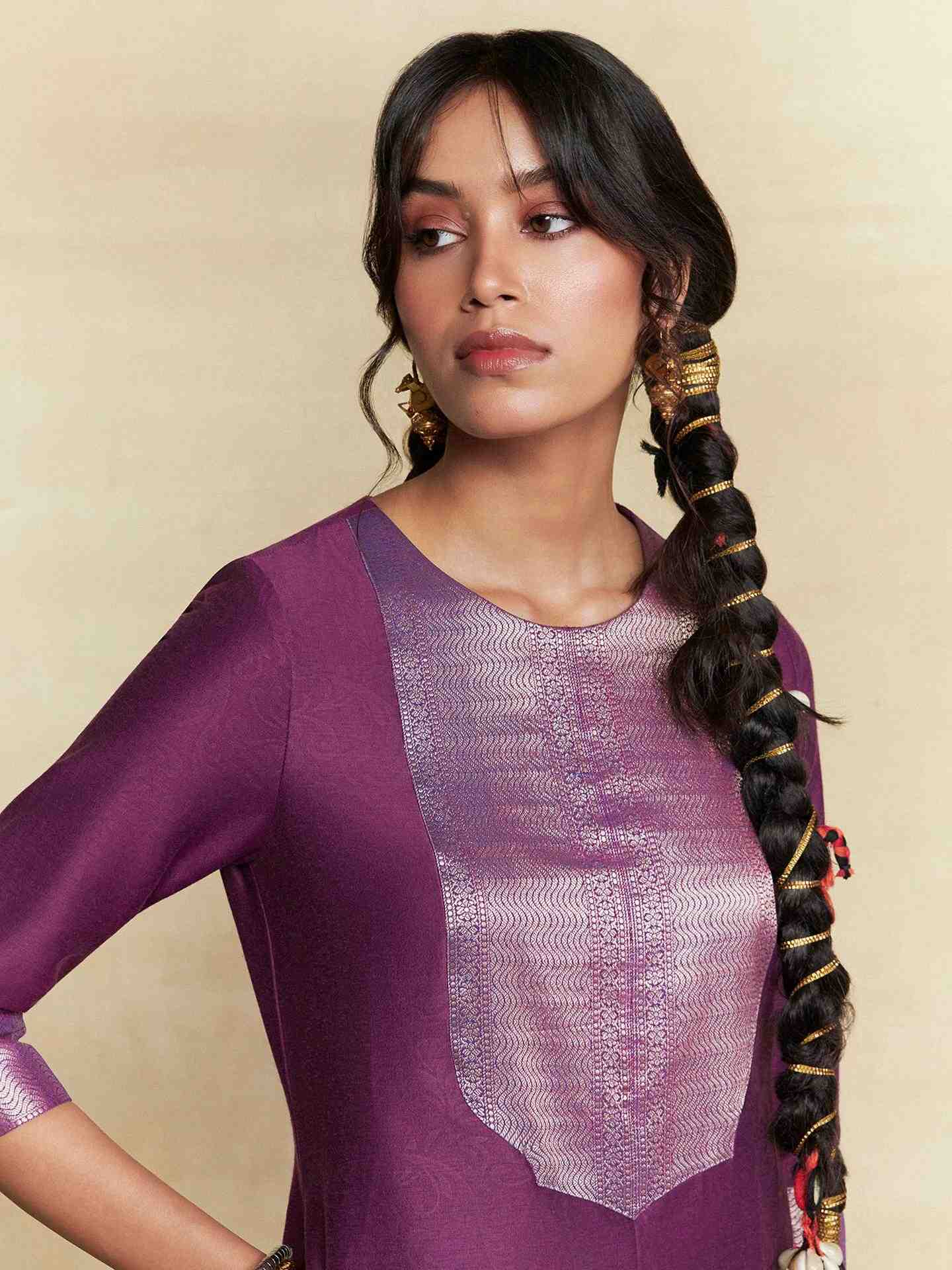 Wine Humayra Solid Jumpsuit