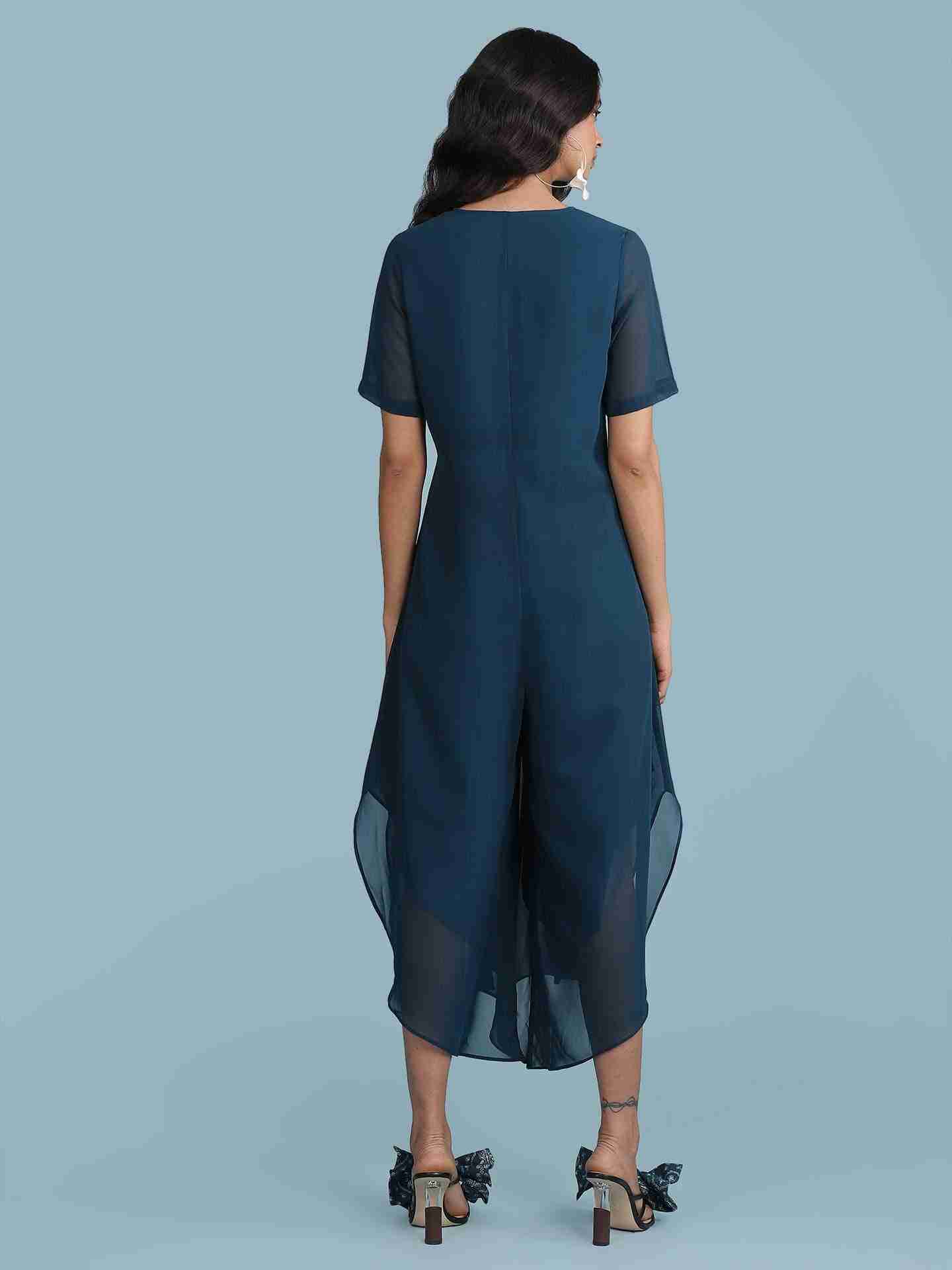 Navy Ain Solid Jumpsuit