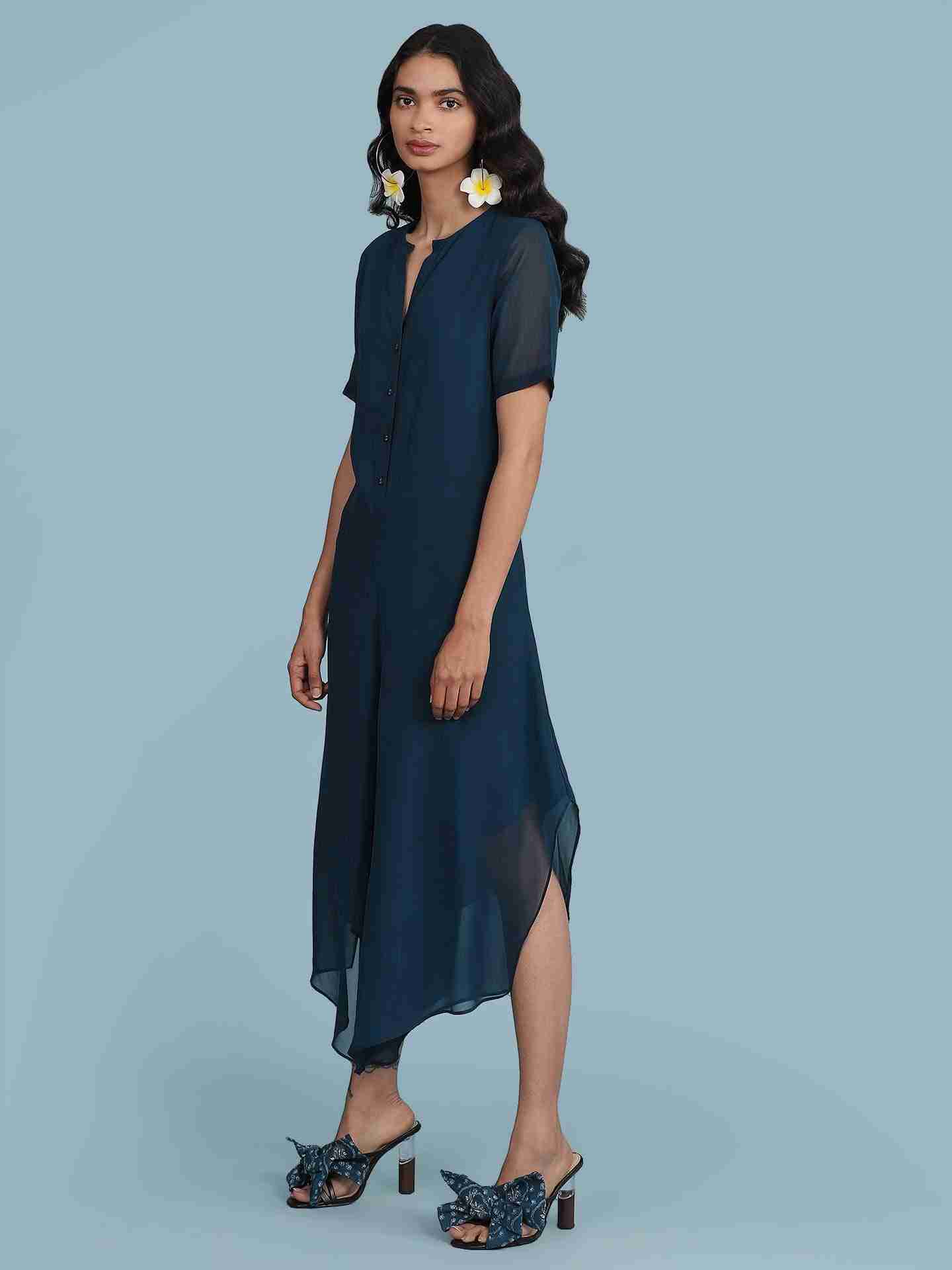 Navy Ain Solid Jumpsuit