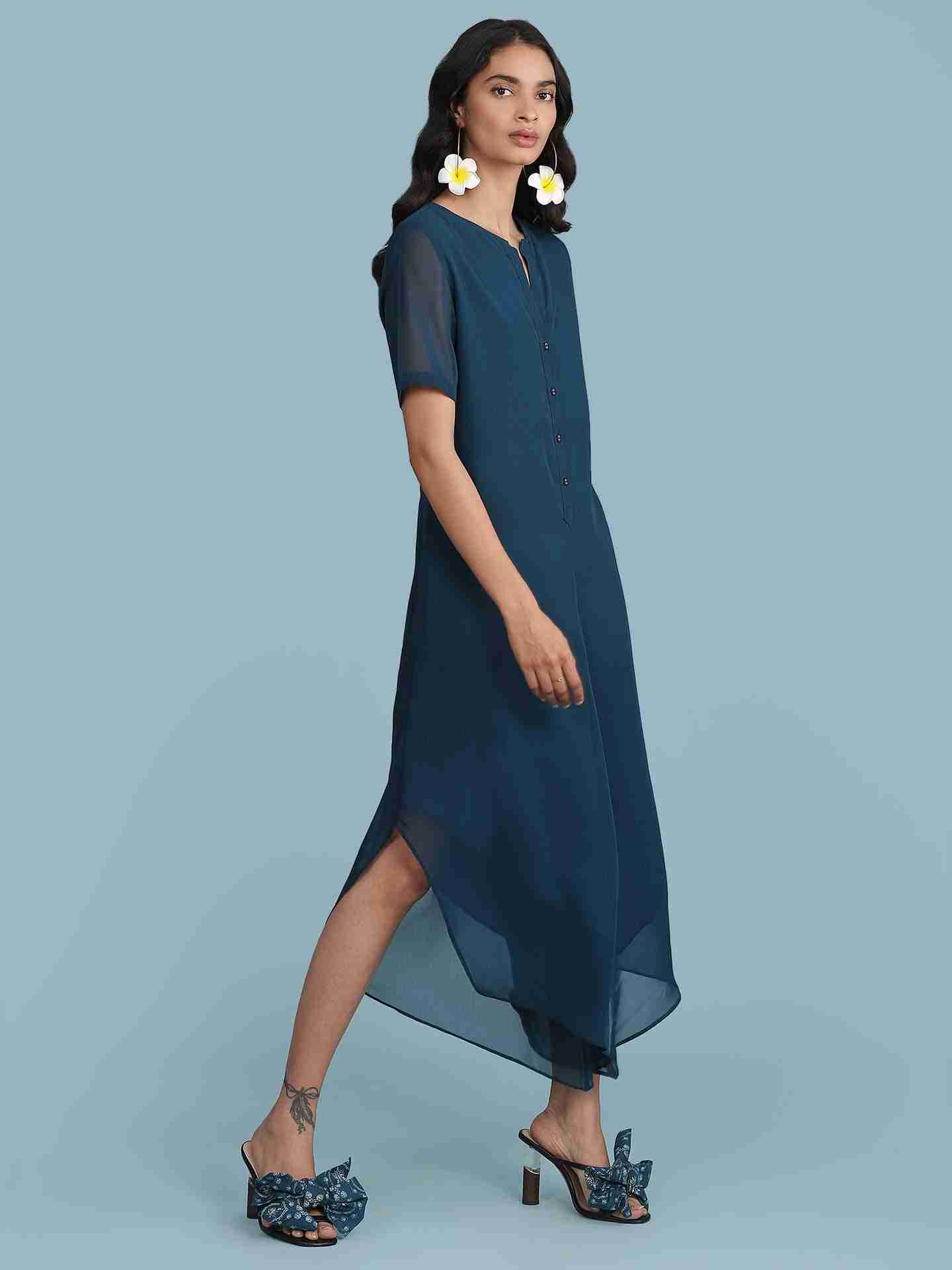 Navy Ain Solid Jumpsuit