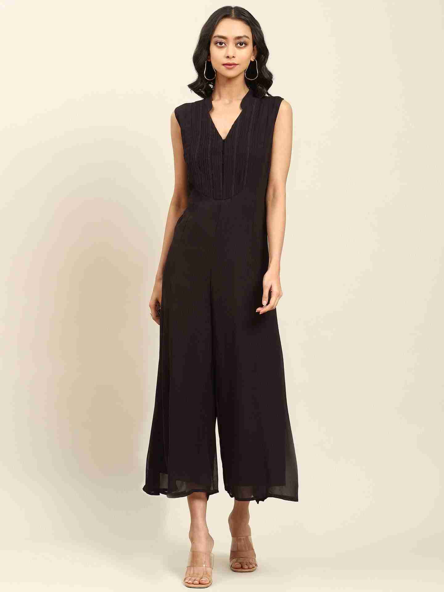 Black Turkistan Solid Jumpsuit