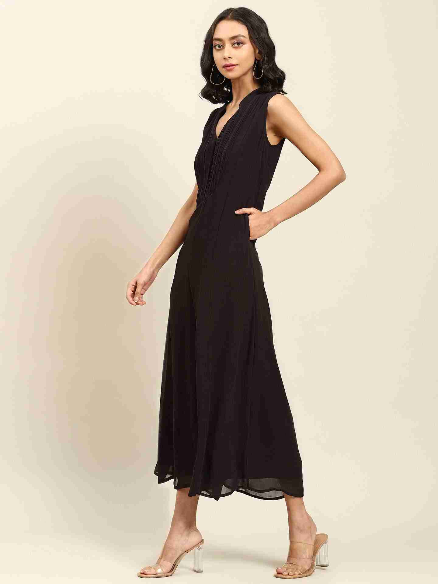 Black Turkistan Solid Jumpsuit