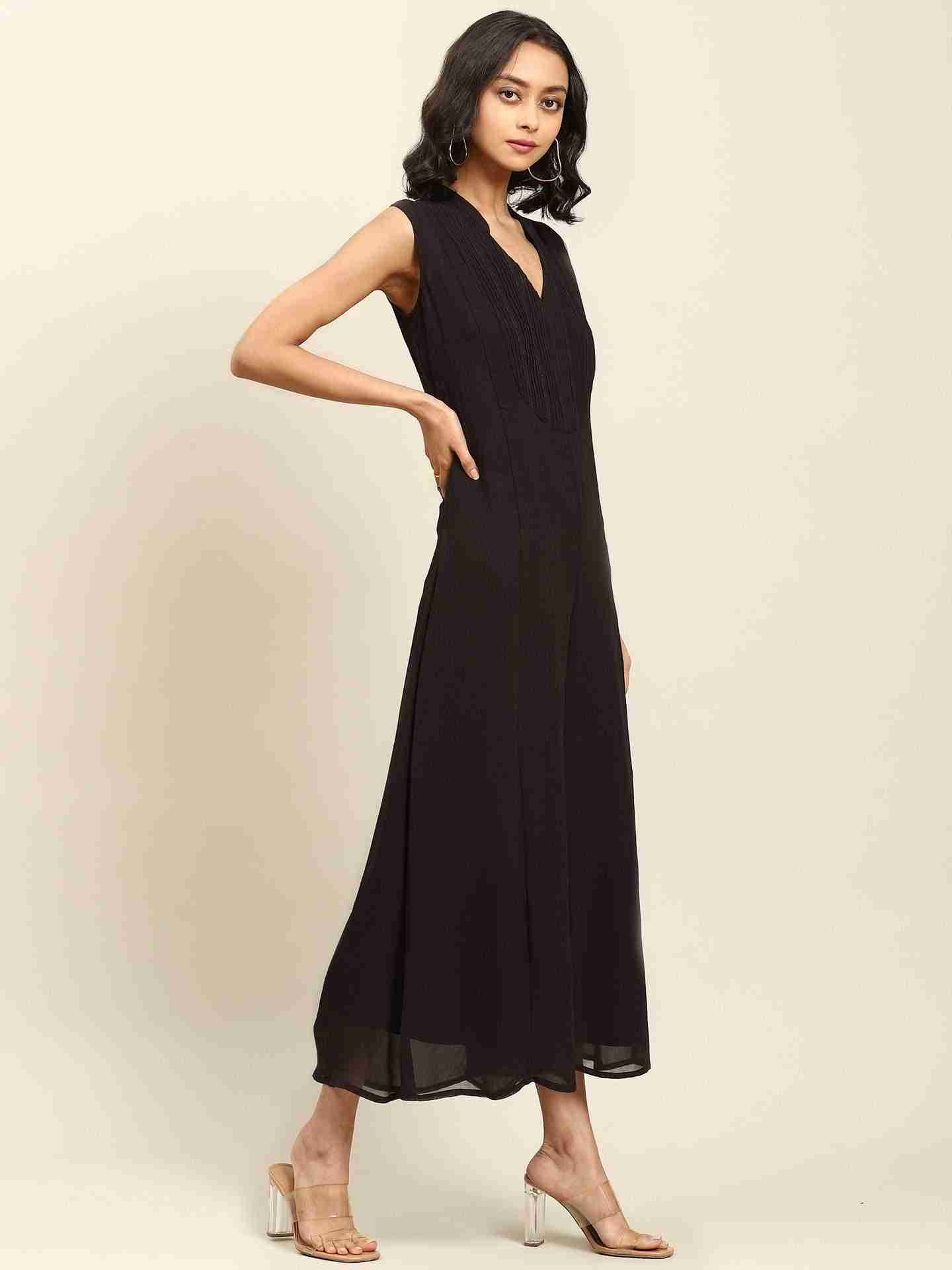 Black Turkistan Solid Jumpsuit