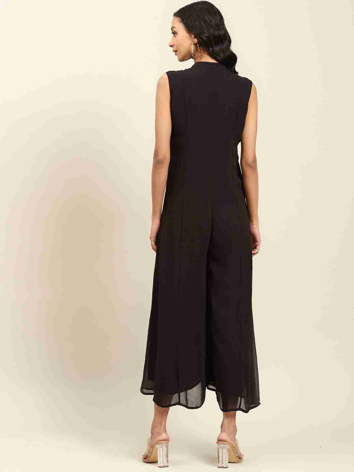 Black Turkistan Solid Jumpsuit