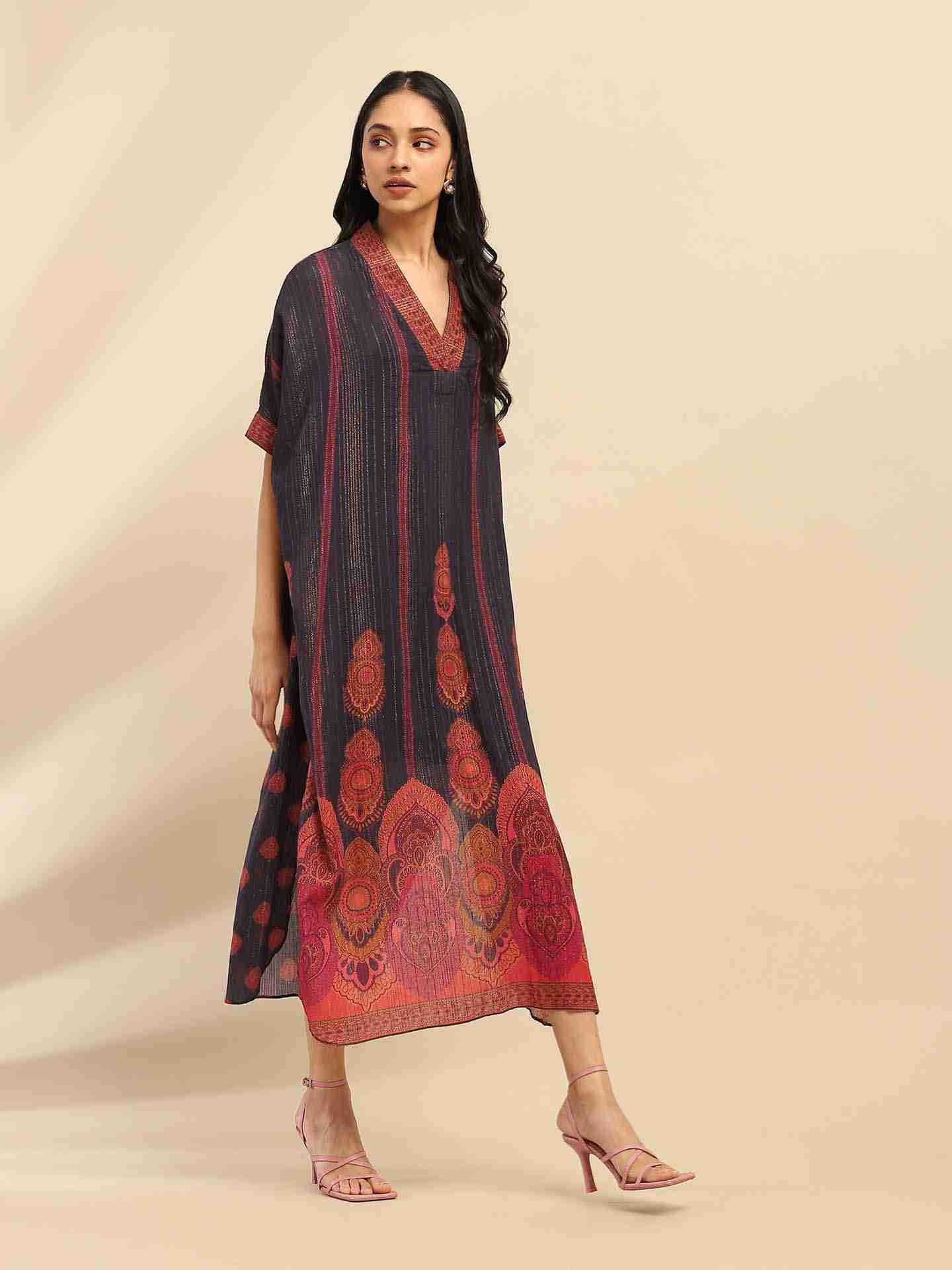 Navy Blue Shangriâ€“La Kaftan