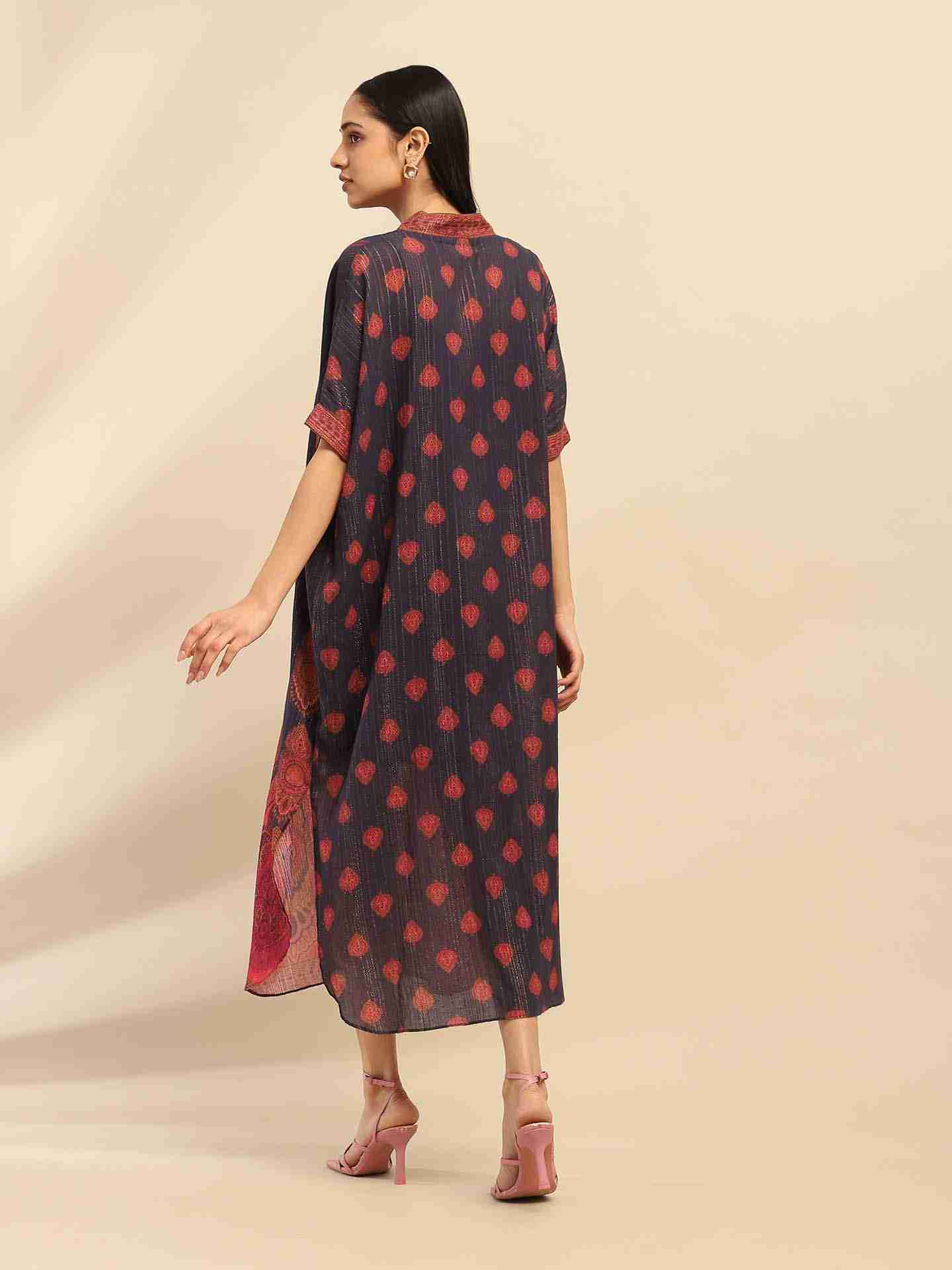Navy Blue Shangriâ€“La Kaftan