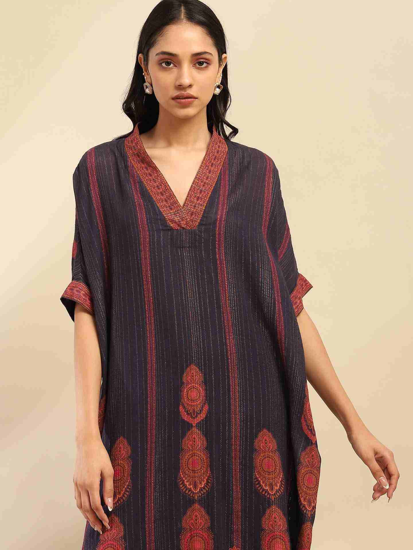 Navy Blue Shangriâ€“La Kaftan