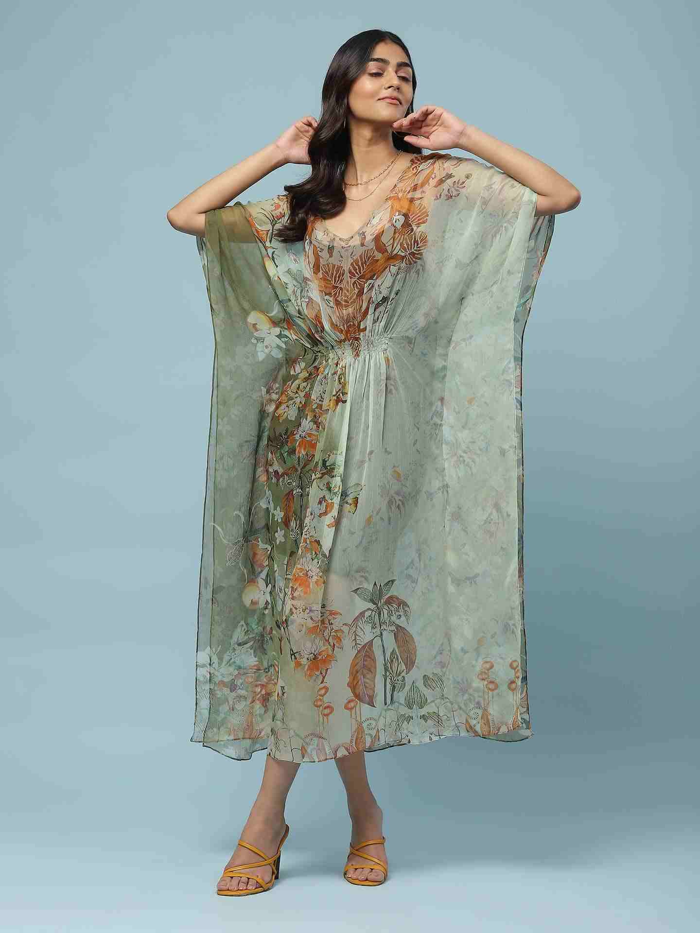 Green Nargis Kaftan Dress