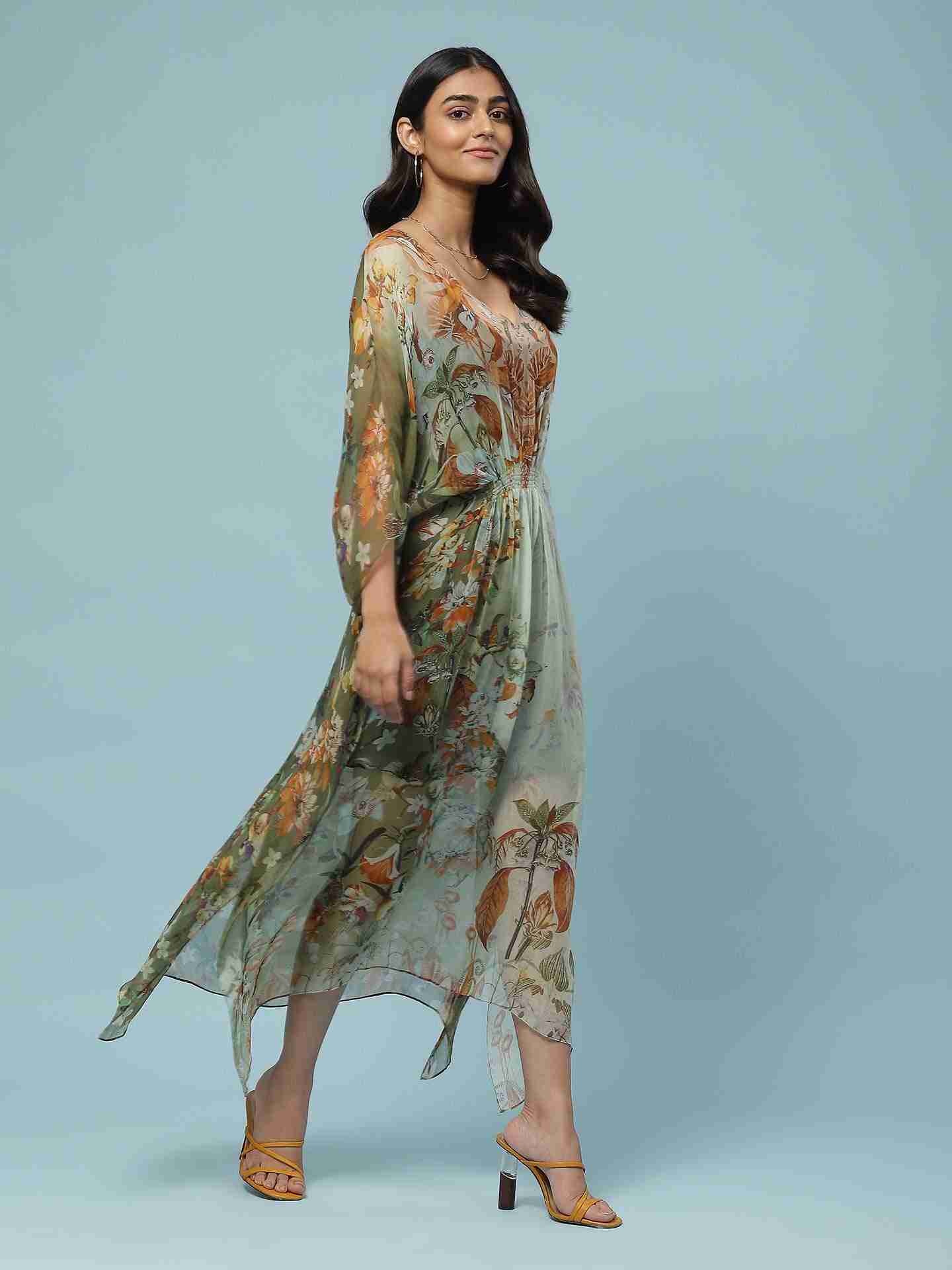 Green Nargis Kaftan Dress