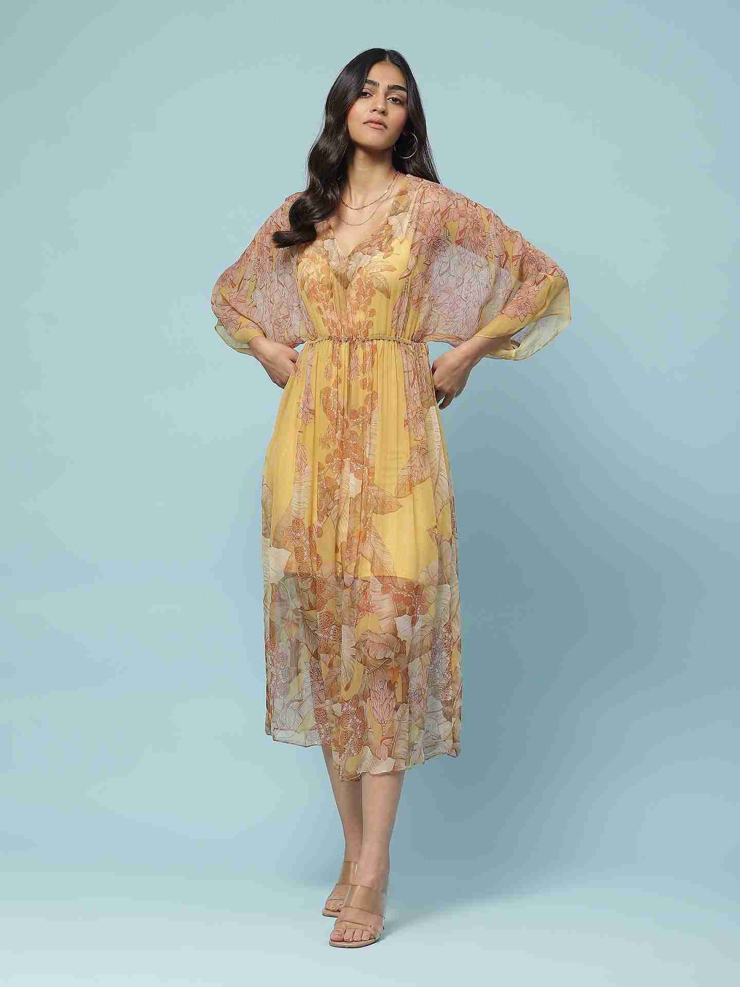 Yellow Nalini Kaftan Dress