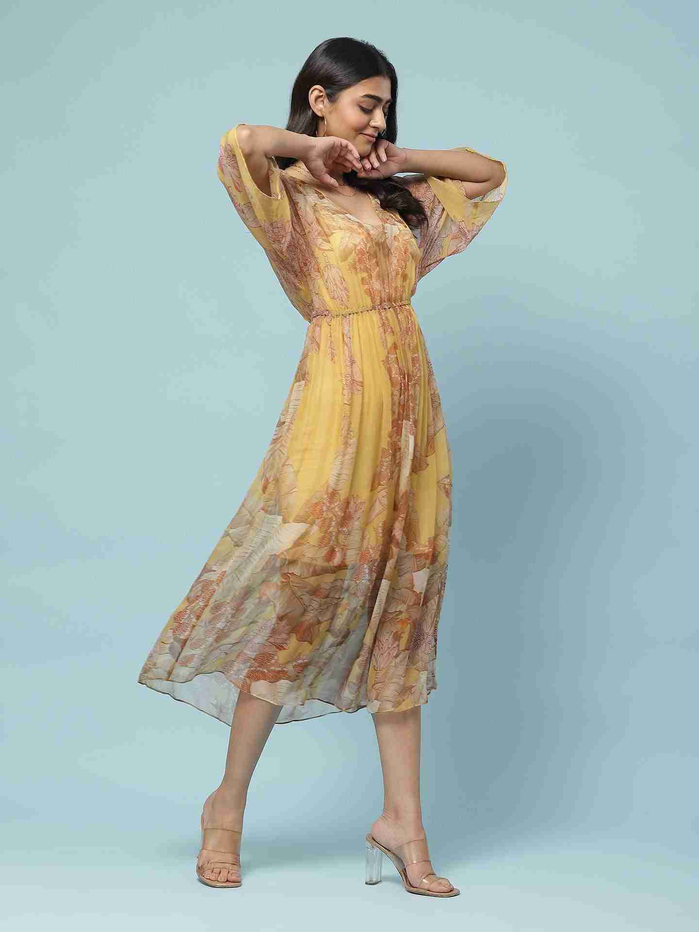 Yellow Nalini Kaftan Dress