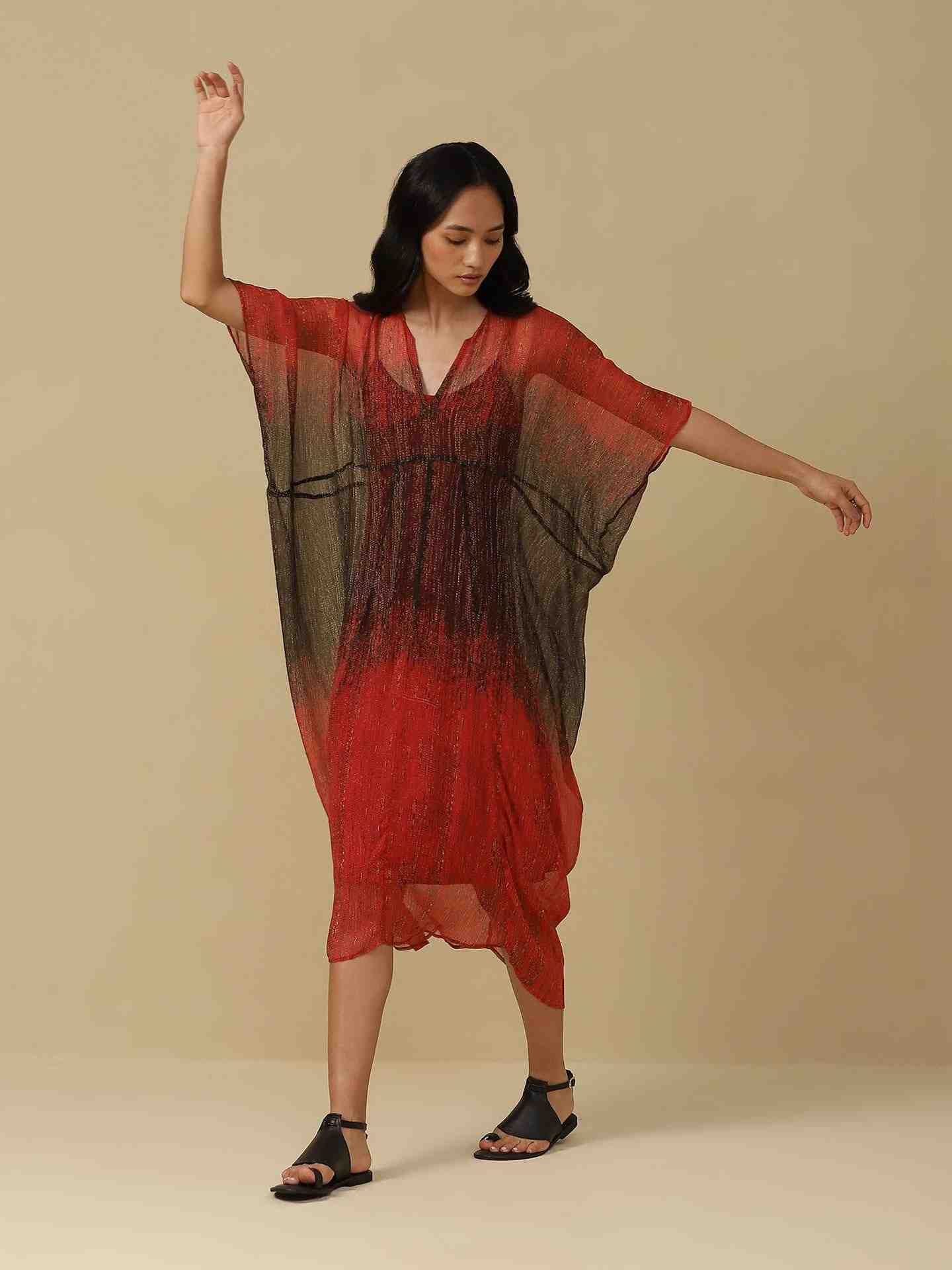 Red Muji Kaftan Dress