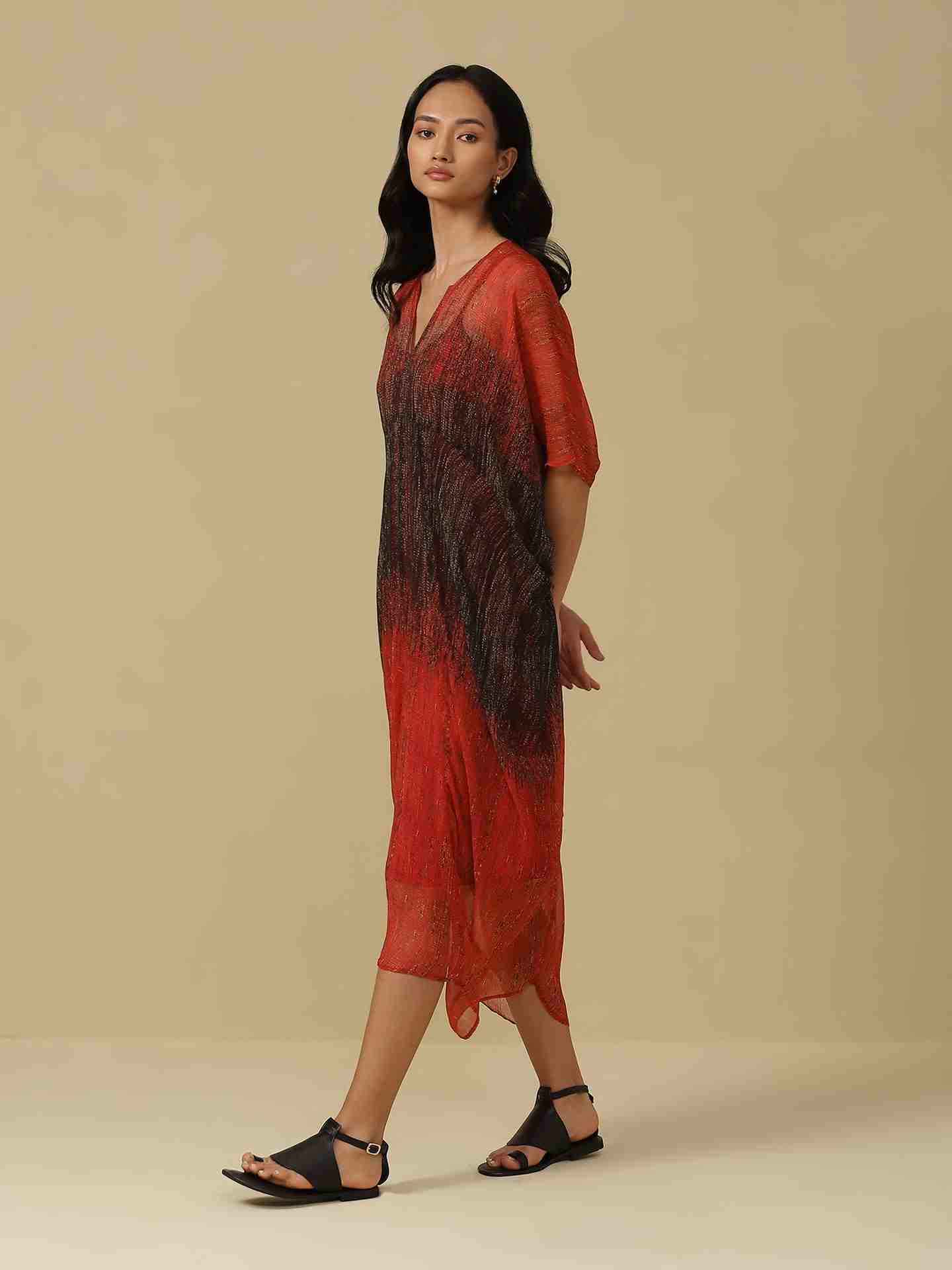 Red Muji Kaftan Dress