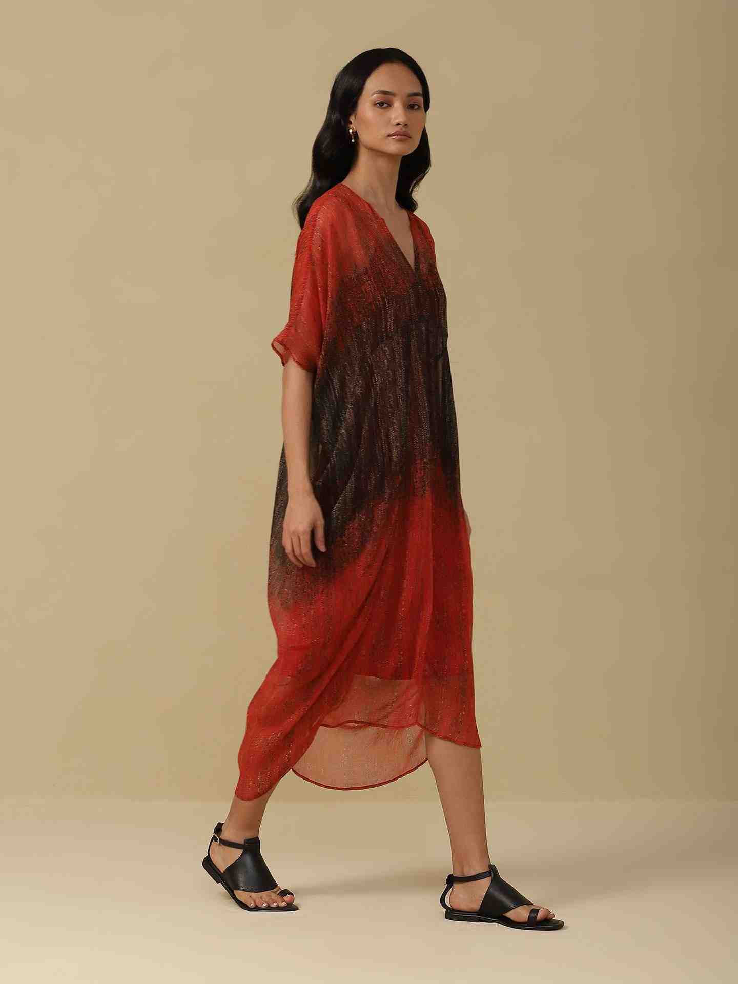 Red Muji Kaftan Dress