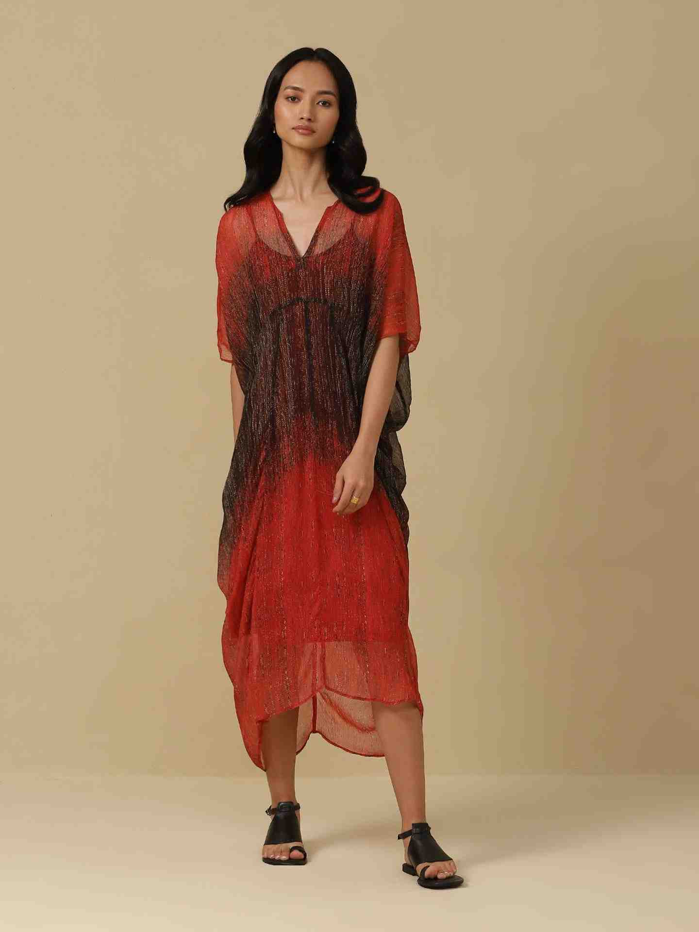 Red Muji Kaftan Dress