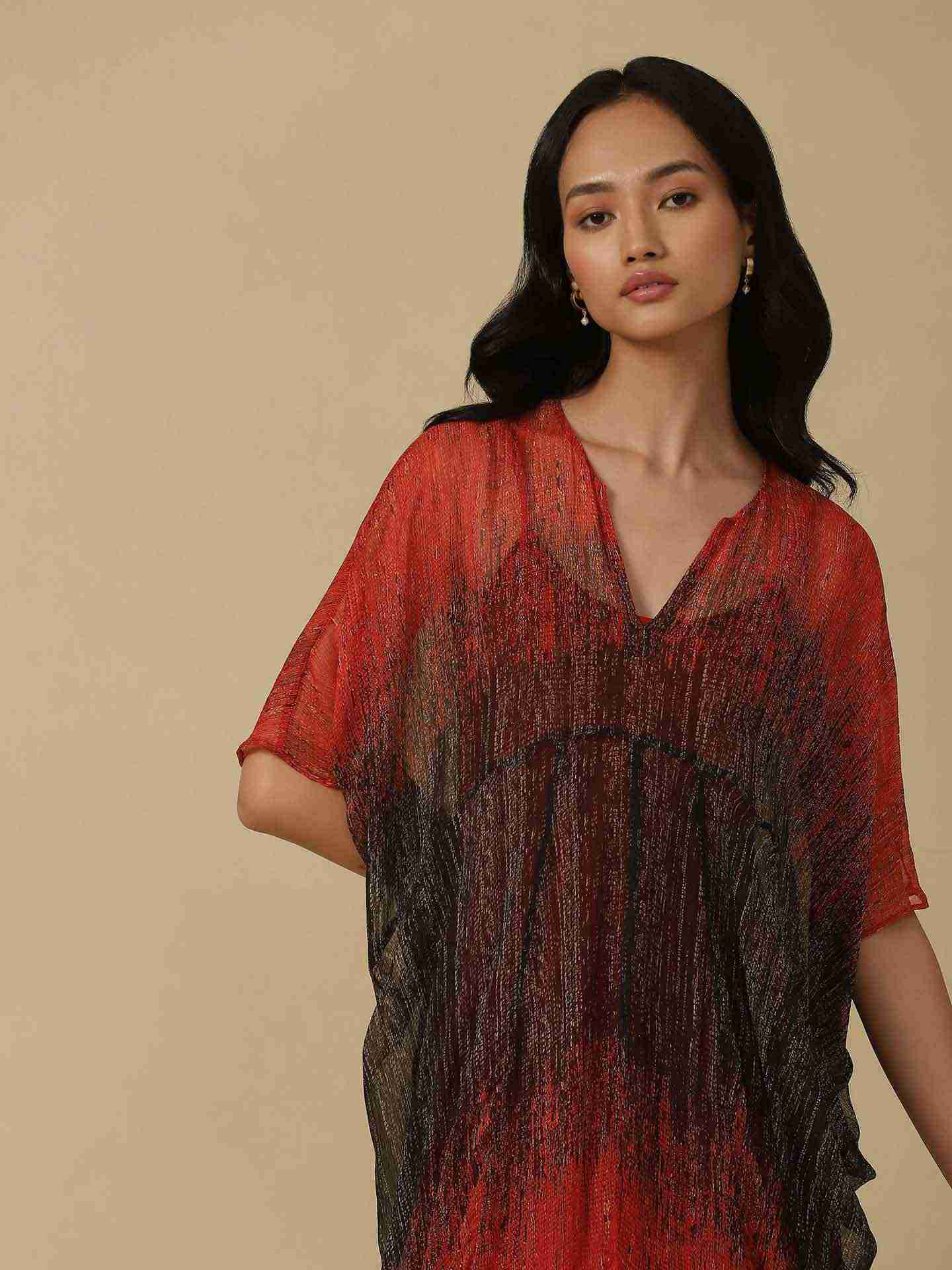 Red Muji Kaftan Dress