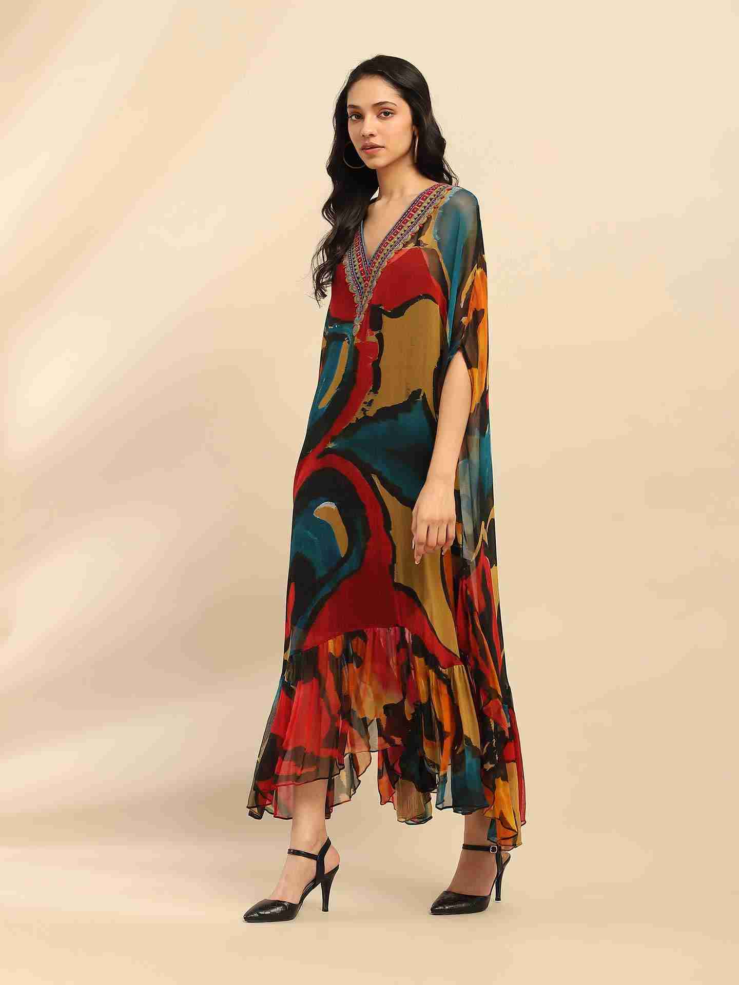 Multi Laurelle Kaftan